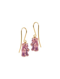 Drop Earrings Gummy Bears Grape Gift 18 Karat Silver Gold-Plated Greek Jewelry