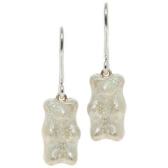 Drop Earrings Gummy Bears Sterling Silver Glitter Enamel Greek Jewelry