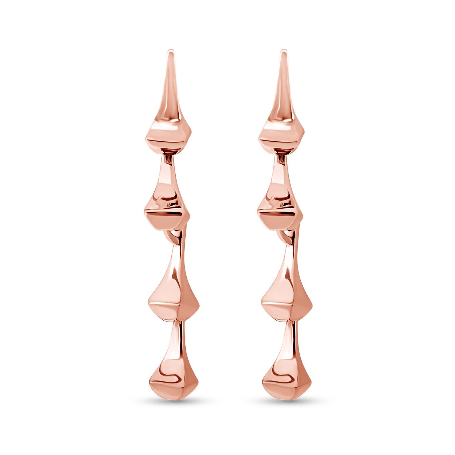 Drop Earrings Rose Gold In New Condition For Sale In London, Richmond