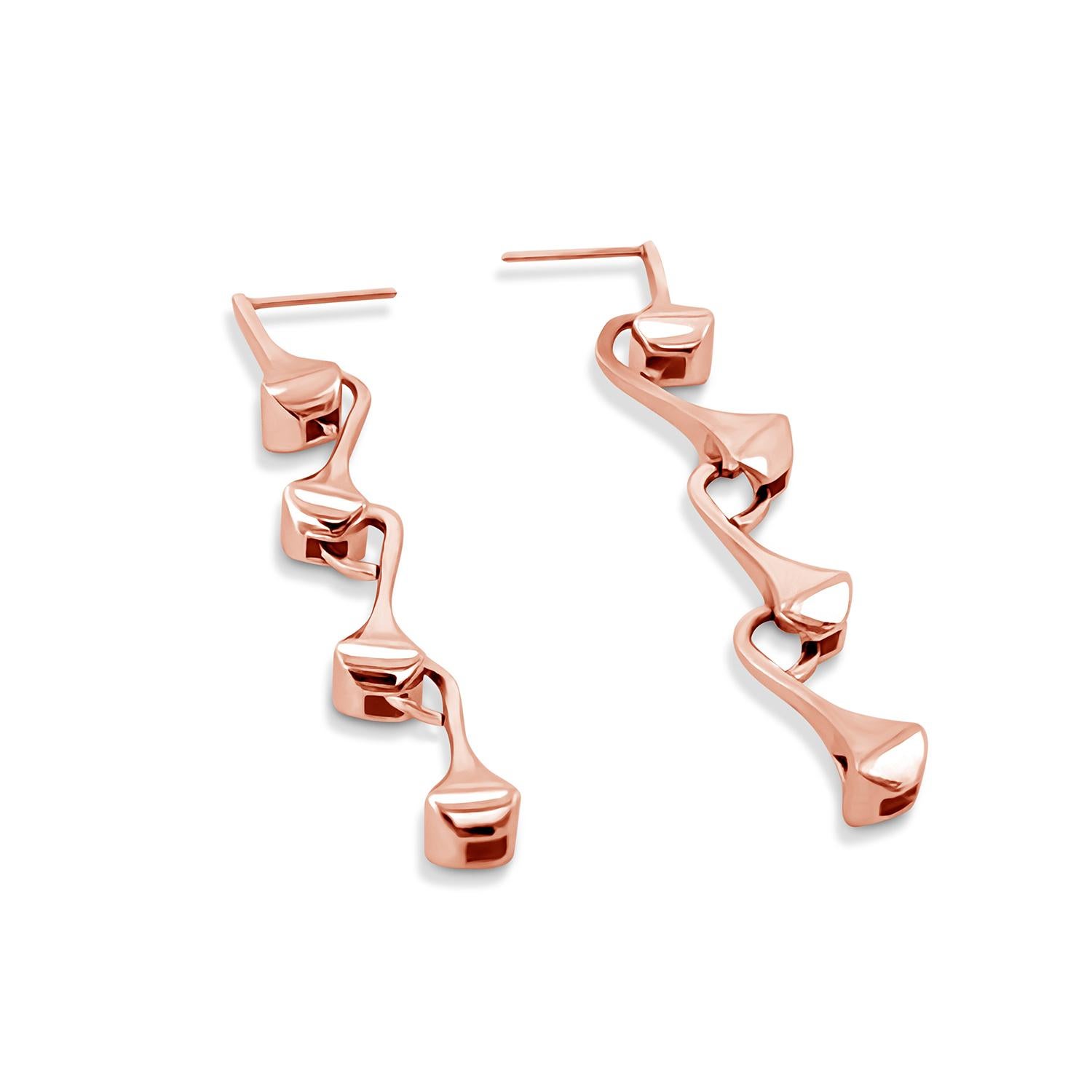 Contemporary Drop Earrings Rose Gold For Sale