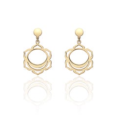Handcrafted Drop Earrings with the Svadhistana Sex Chakra in 14Kt Gold