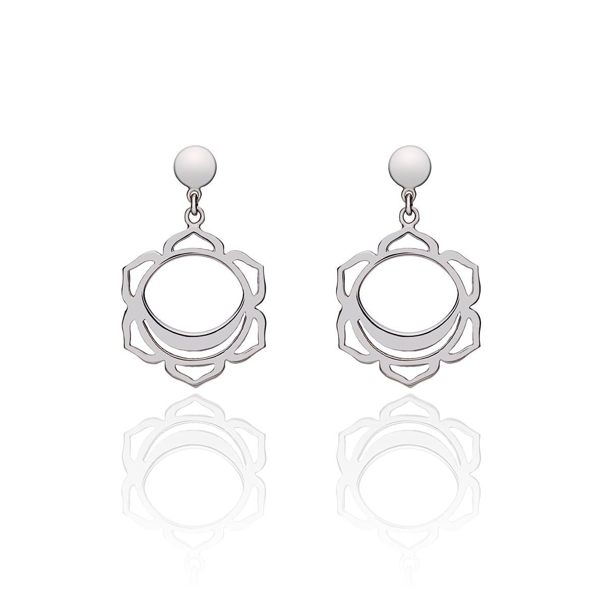 Handcrafted Drop Earrings with the Svadhistana Sex Chakra in 14Kt Gold In New Condition For Sale In Athens, GR