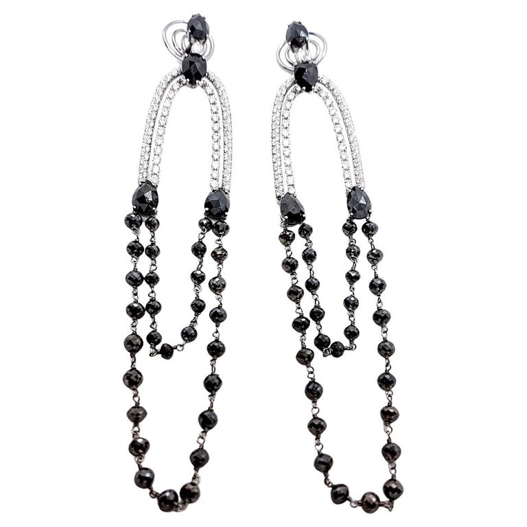 Drop Earrings White Gold Diamond For Sale at 1stDibs