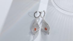 Drop Earrings with GIA-Certified 1.01ct Fancy Vivid Yellowish Orange Diamonds