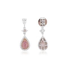 Orecchini a goccia con diamanti Pear Shape Fancy Intense Purplish Pink certificati GIA