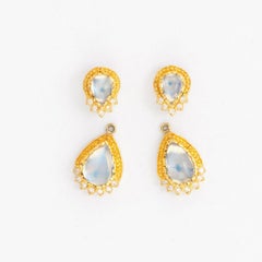 Victor Velyan Moonstone and Diamonds Earrings
