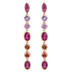 Drop earrings with Rubies and Sapphires