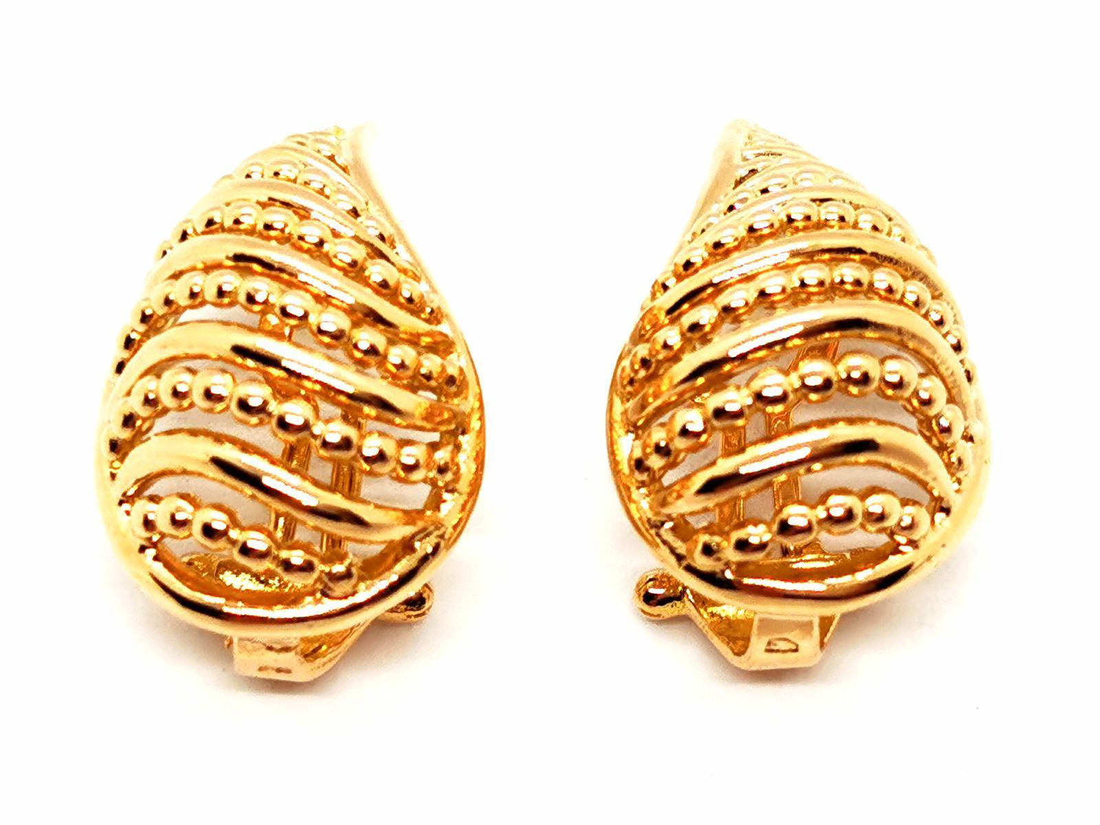 Drop Earrings Yellow Gold In Excellent Condition For Sale In PARIS, FR