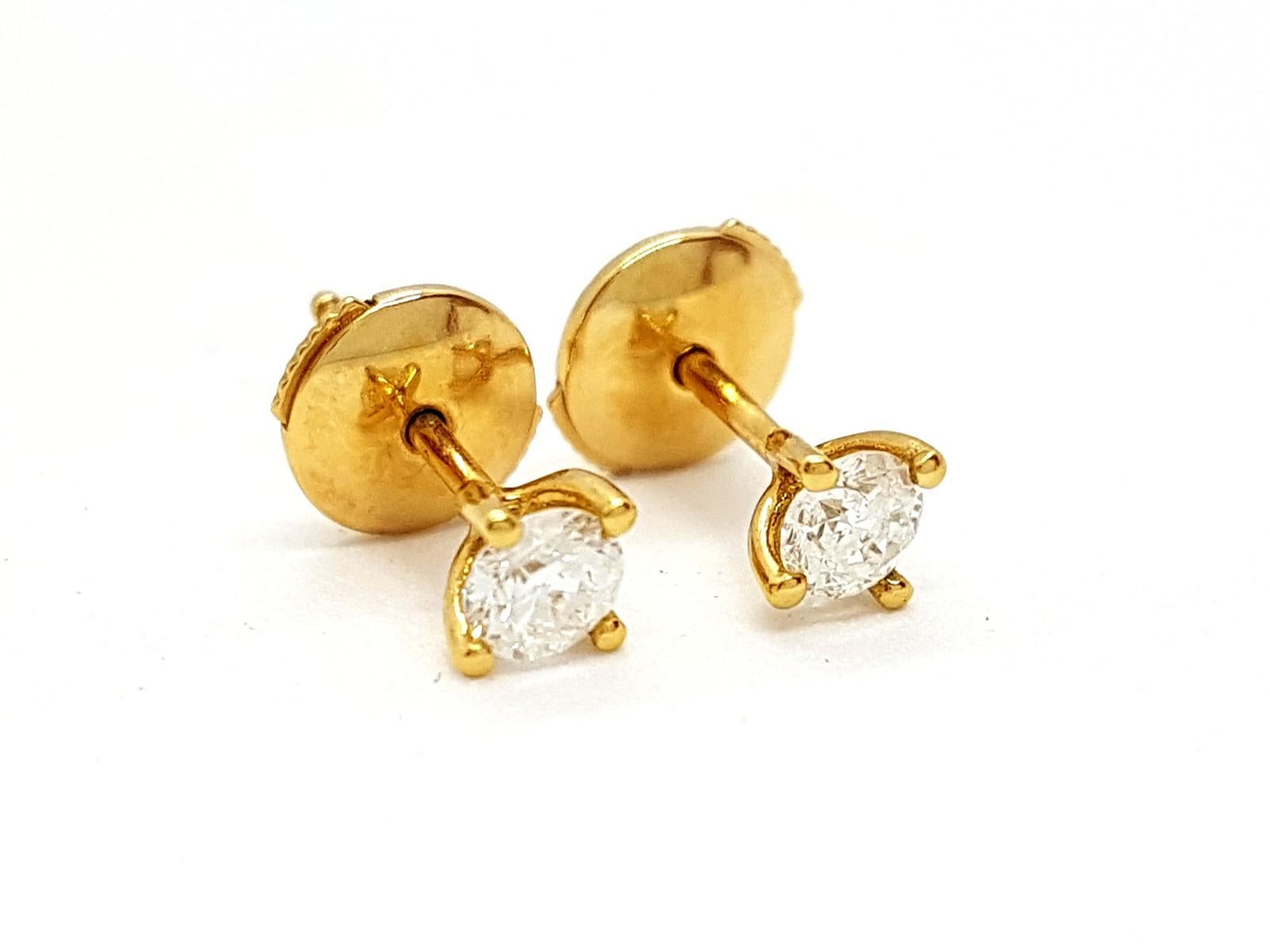 Drop Earrings Yellow GoldDiamond In New Condition For Sale In PARIS, FR
