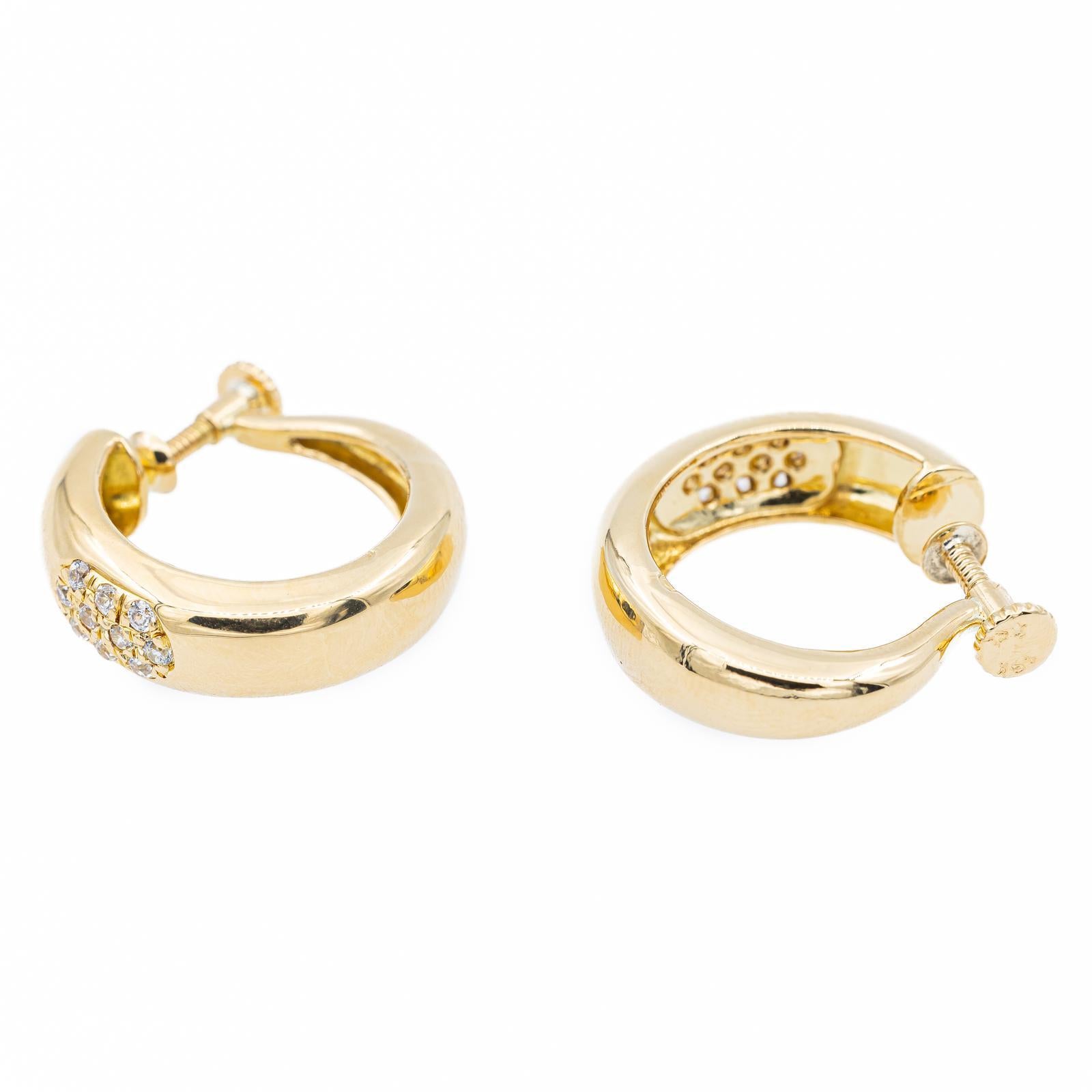 Women's Drop Earrings Yellow Gold Diamond For Sale