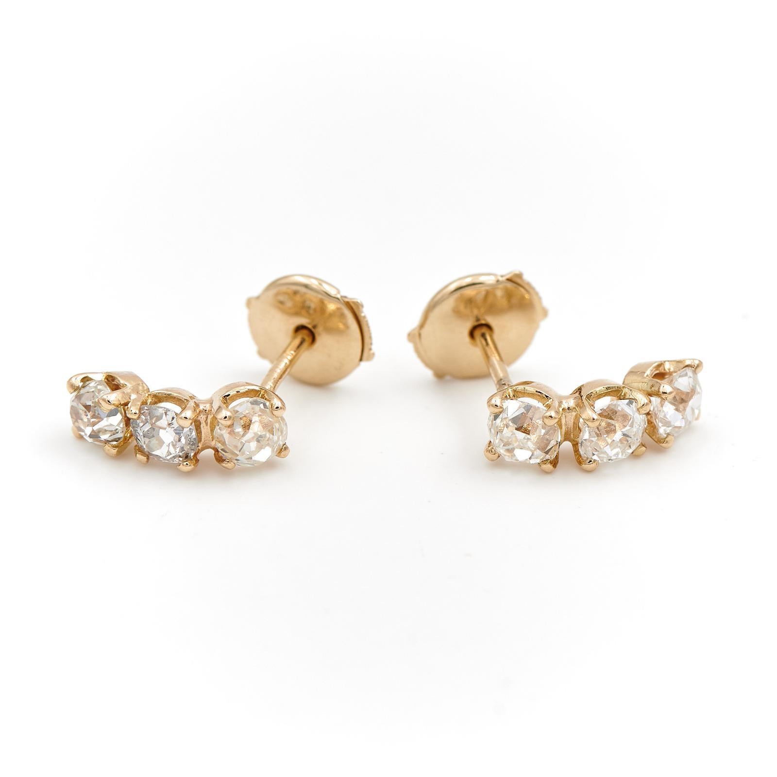 Drop Earrings Yellow Gold Diamond For Sale 1