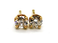 Vintage Drop Earrings Yellow Gold Diamond