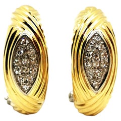 Vintage Drop Earrings Yellow GoldDiamond