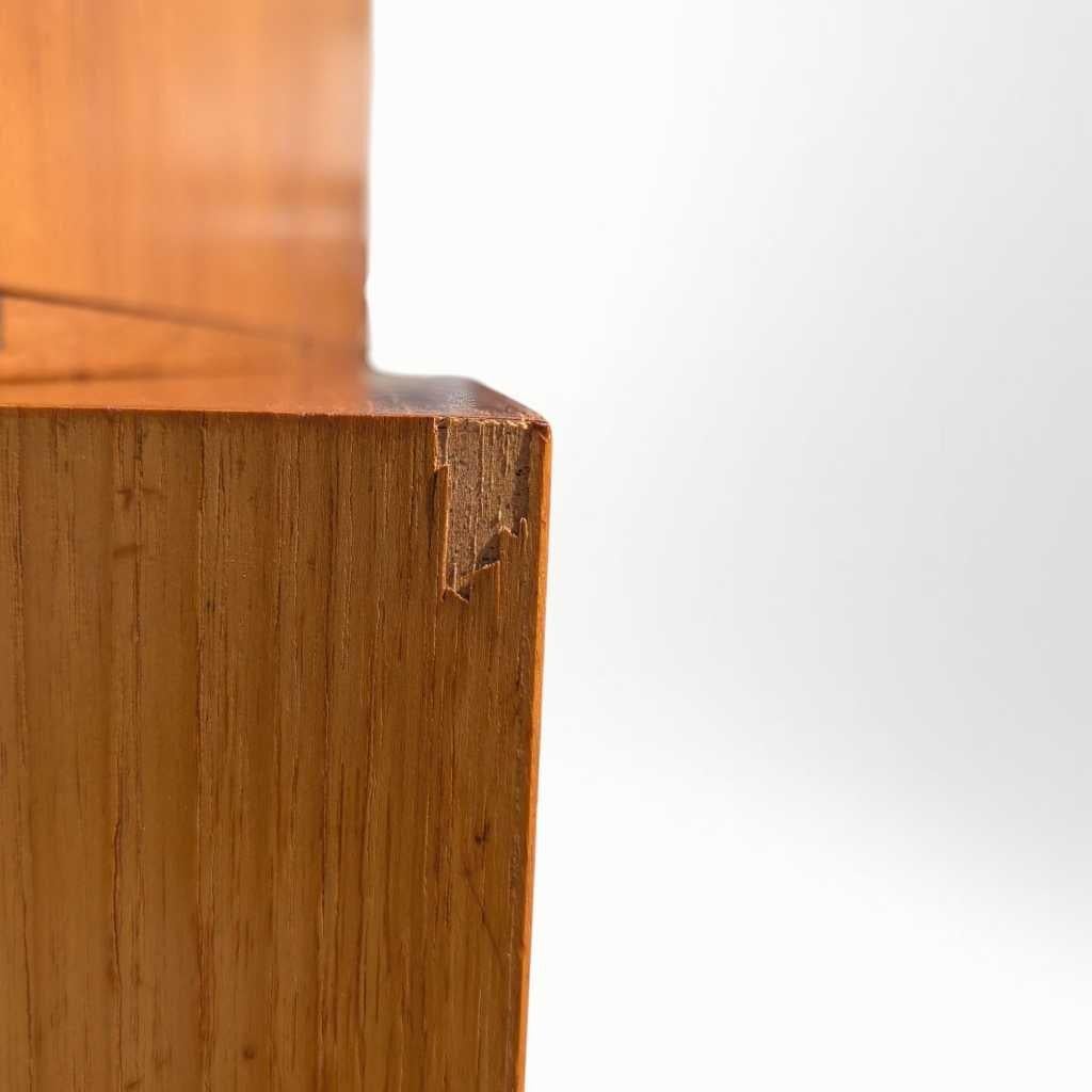 Drop Front Bookcase Desk, Wall Unit, Teak Veneer, Danish Mid Century Modern For Sale 11