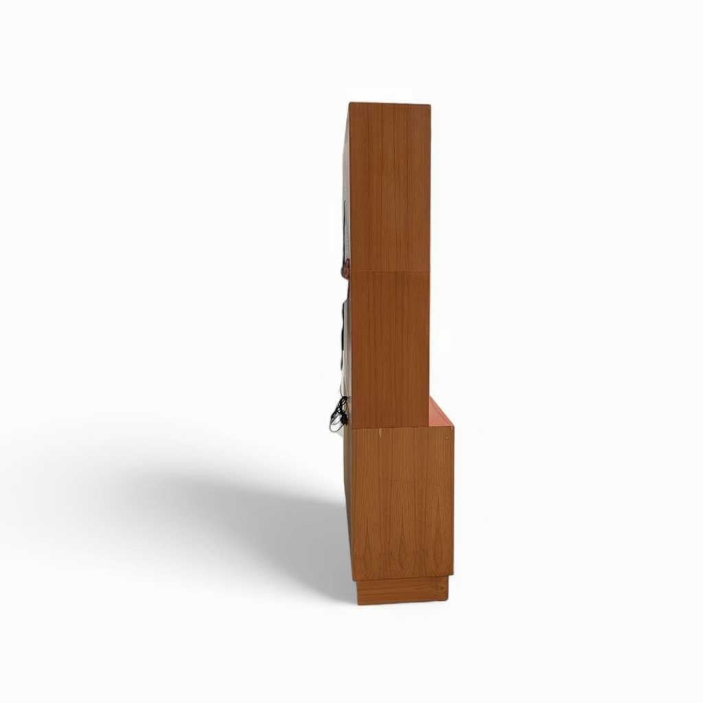Drop Front Bookcase Desk, Wall Unit, Teak Veneer, Danish Mid Century Modern For Sale 2