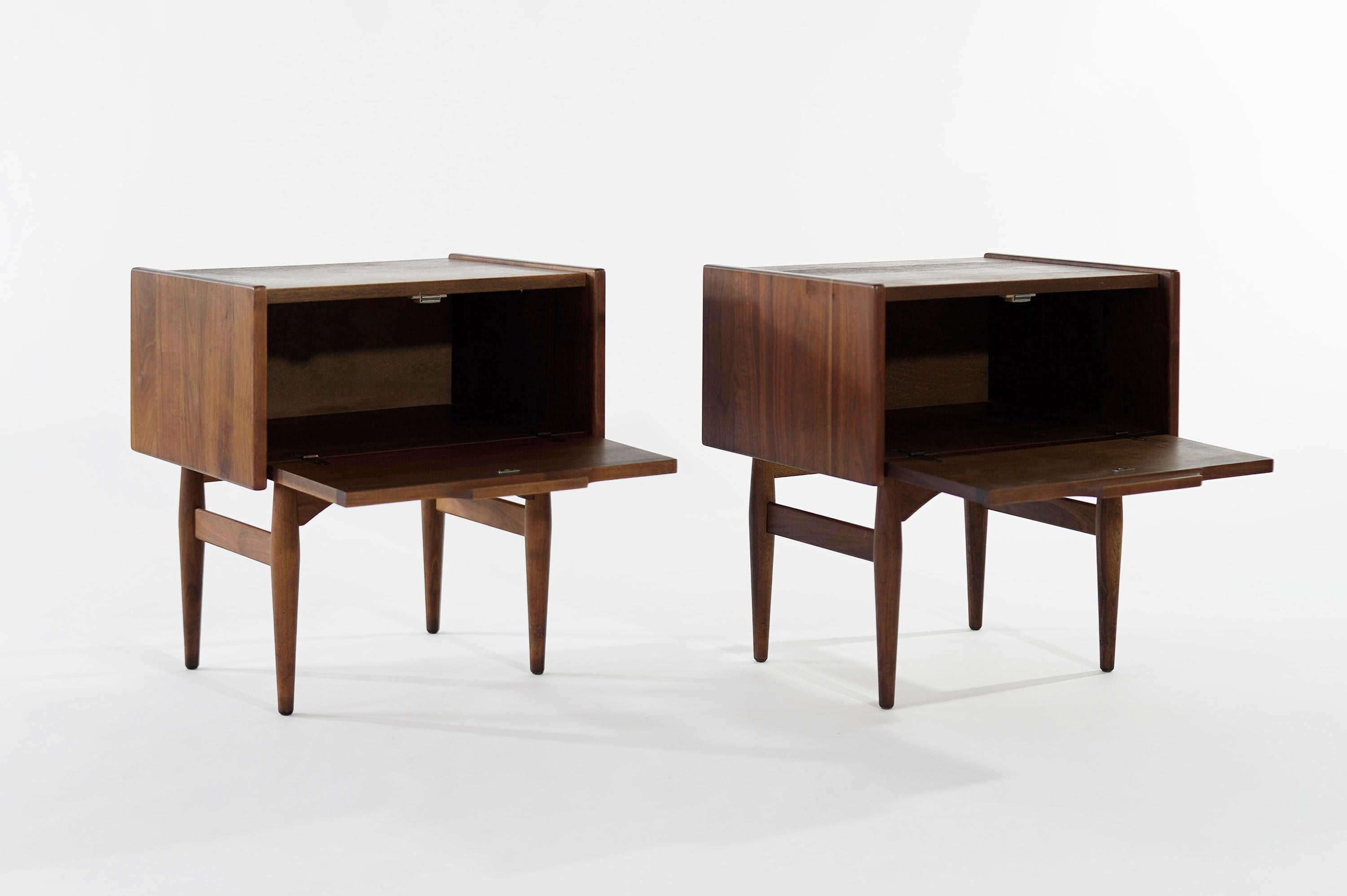 American Drop Front End Tables by John Keal for Brown Saltman, circa 1950s