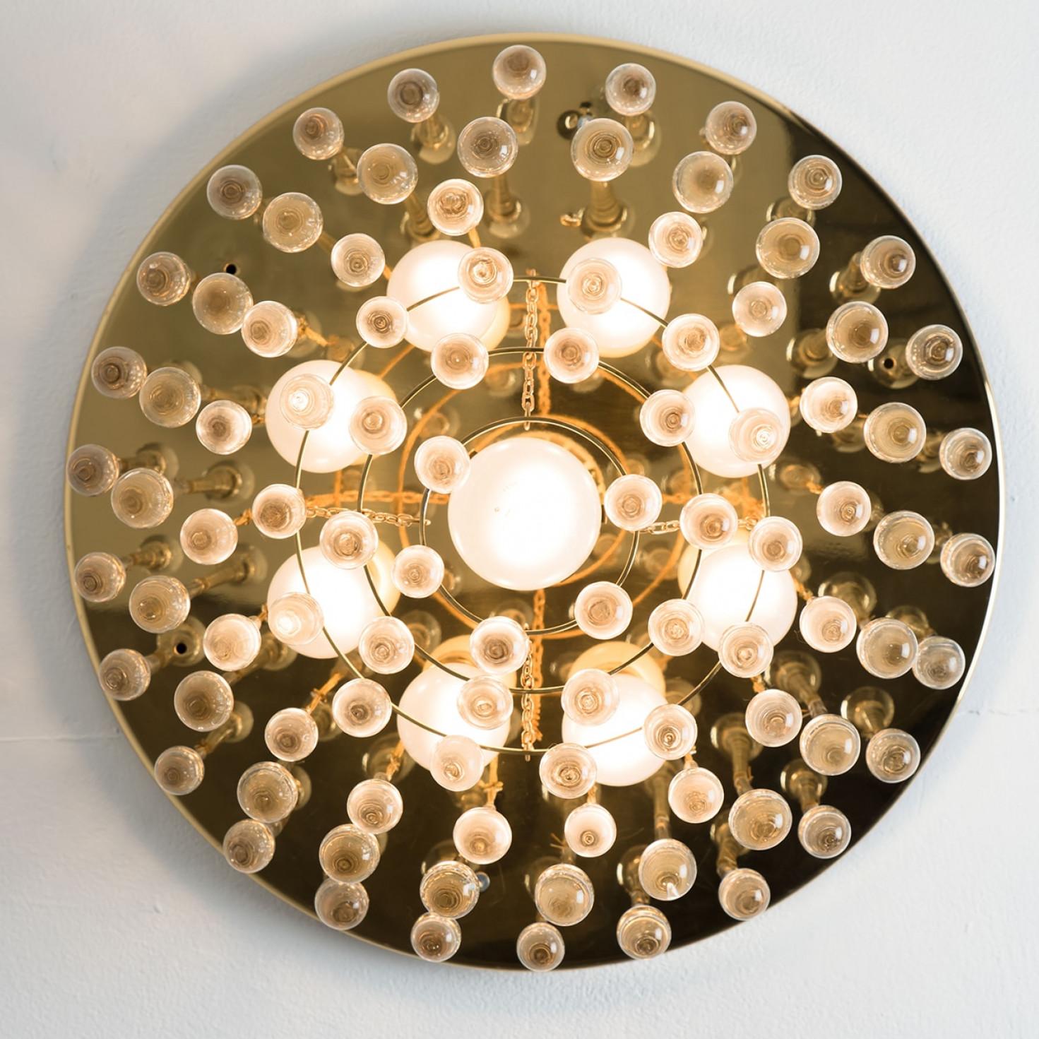 Monture encastrée en verre doré et laiton par Ernst Palme, 1970 en vente 2