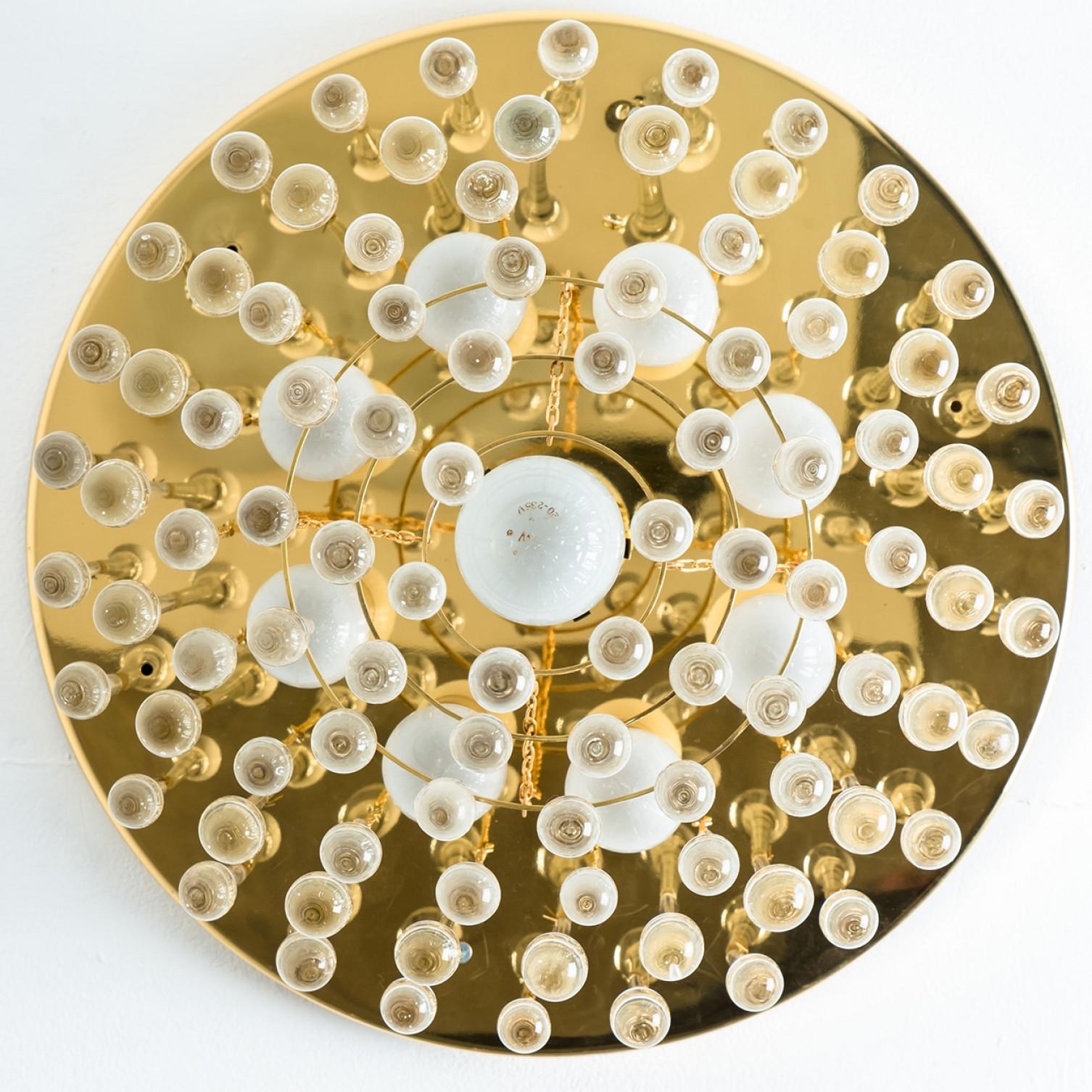 Monture encastrée en verre doré et laiton par Ernst Palme, 1970 en vente 3