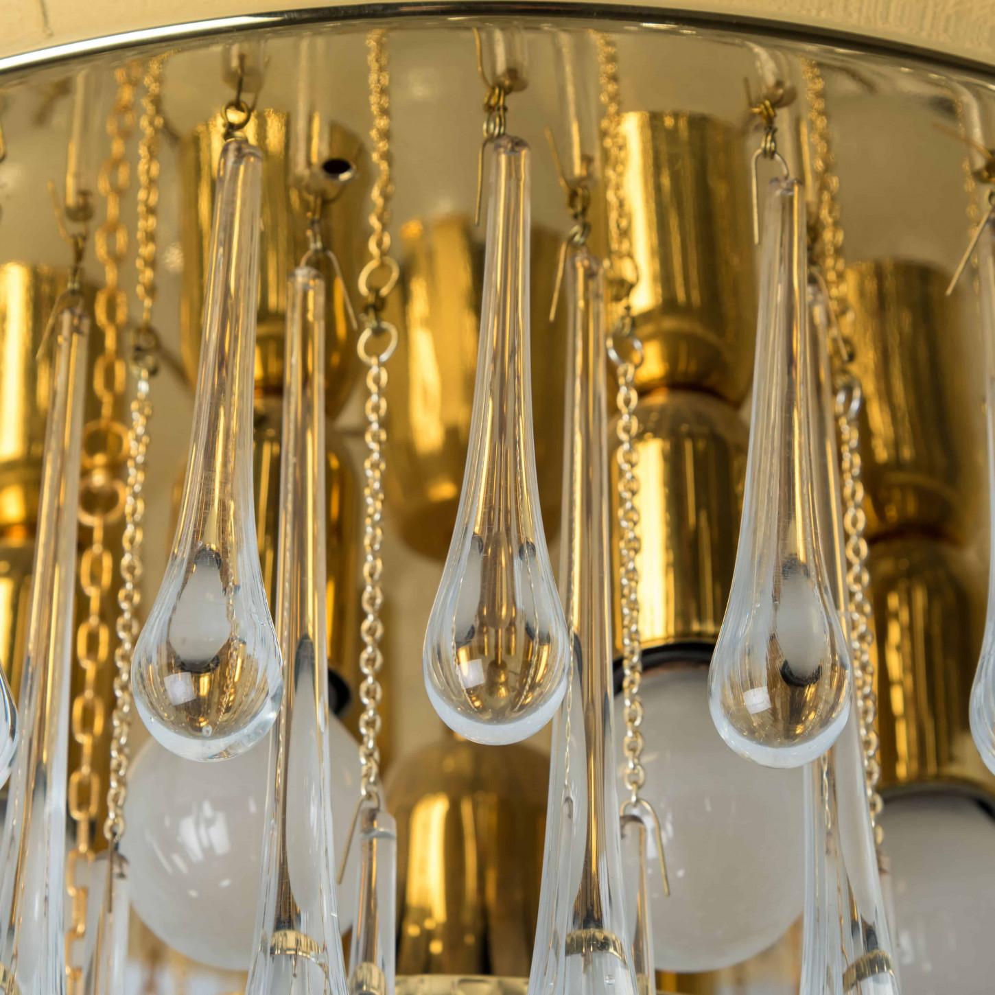 Monture encastrée en verre doré et laiton par Ernst Palme, 1970 en vente 5