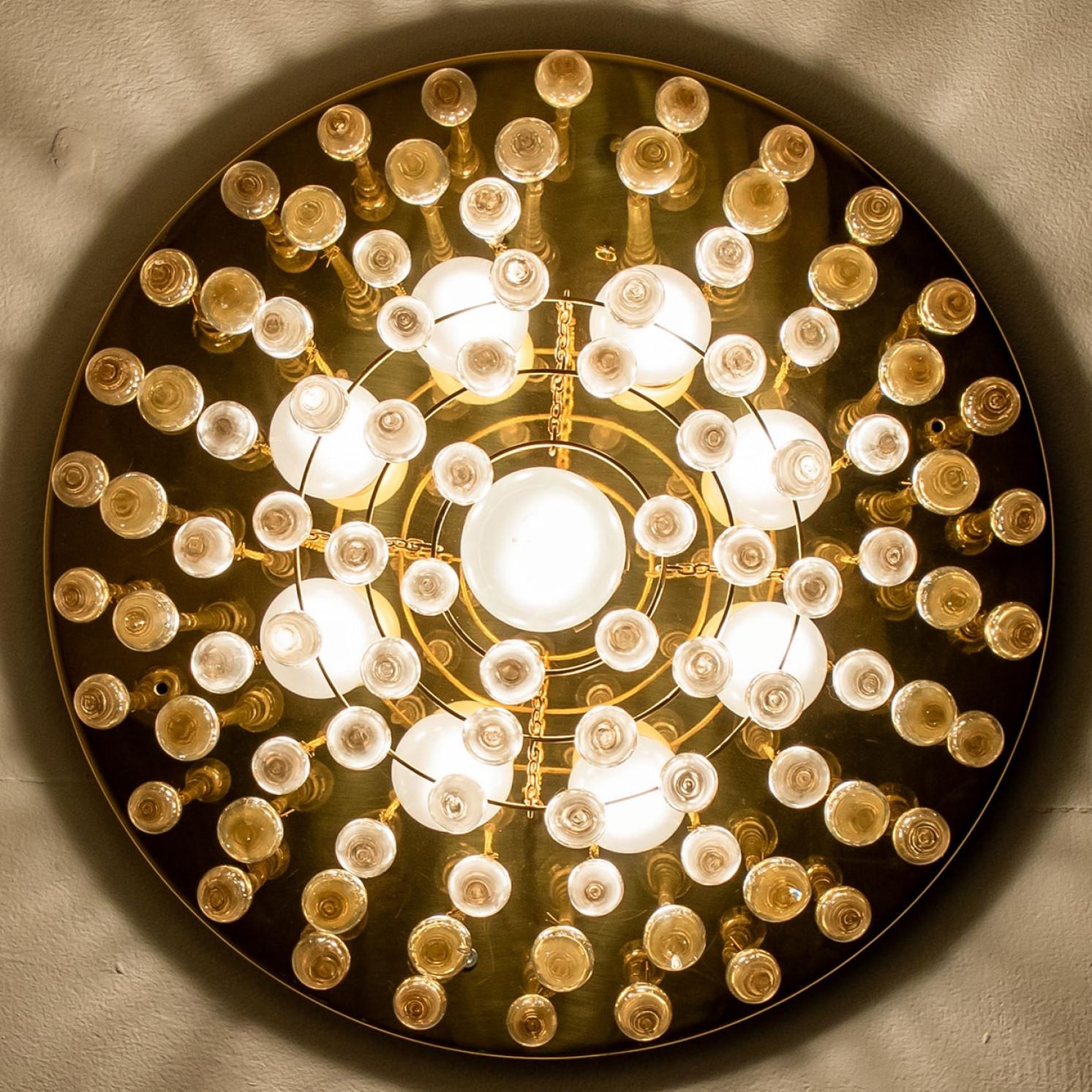 Monture encastrée en verre doré et laiton par Ernst Palme, 1970 Bon état - En vente à Rijssen, NL
