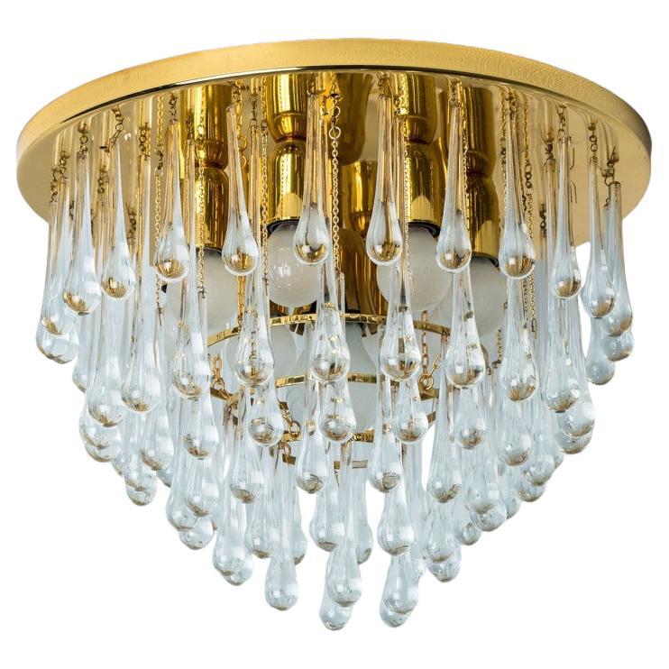 Monture encastrée en verre doré et laiton par Ernst Palme, 1970