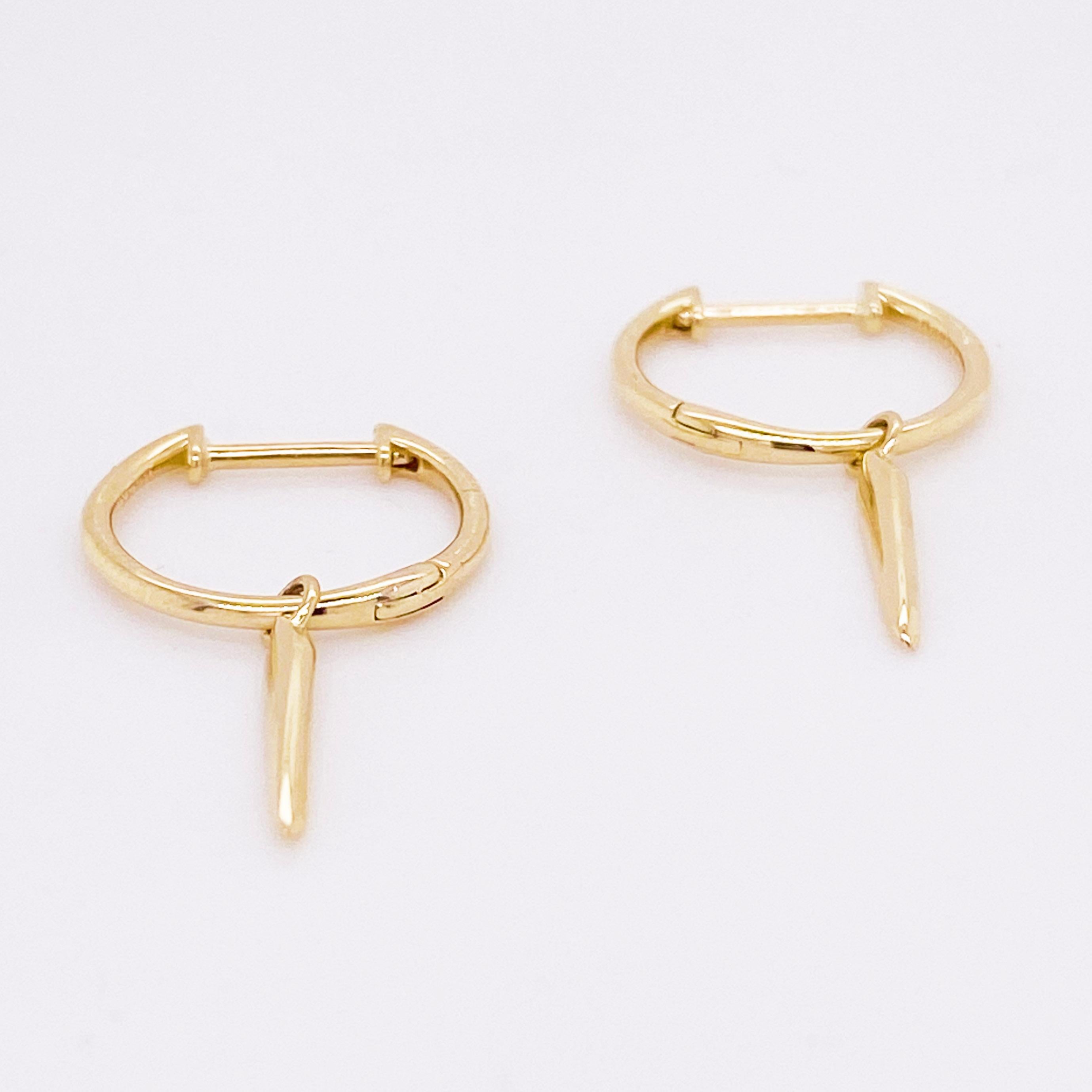 14k gold spike earrings