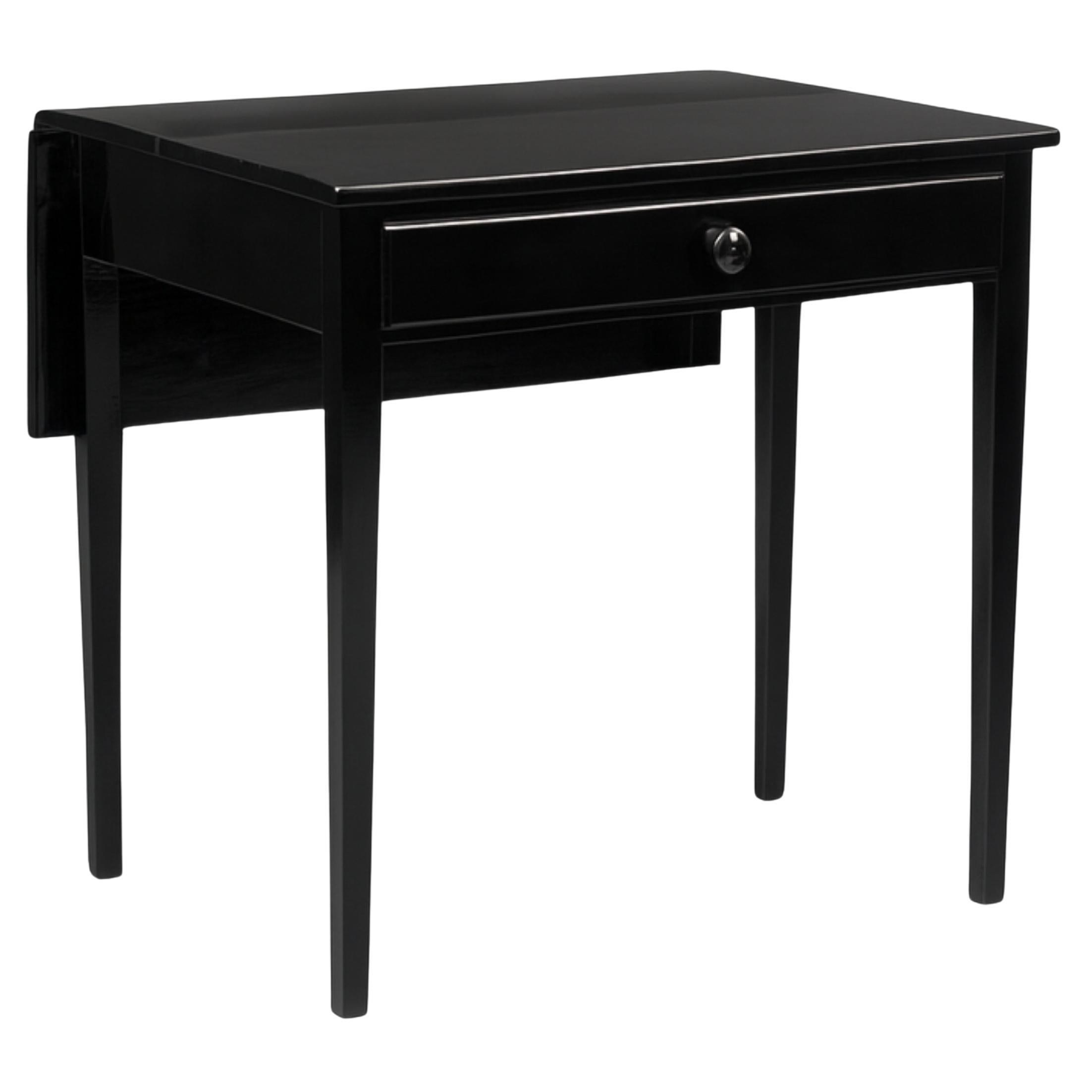 Drop Leaf Black Lacquer Table, 19th century For Sale