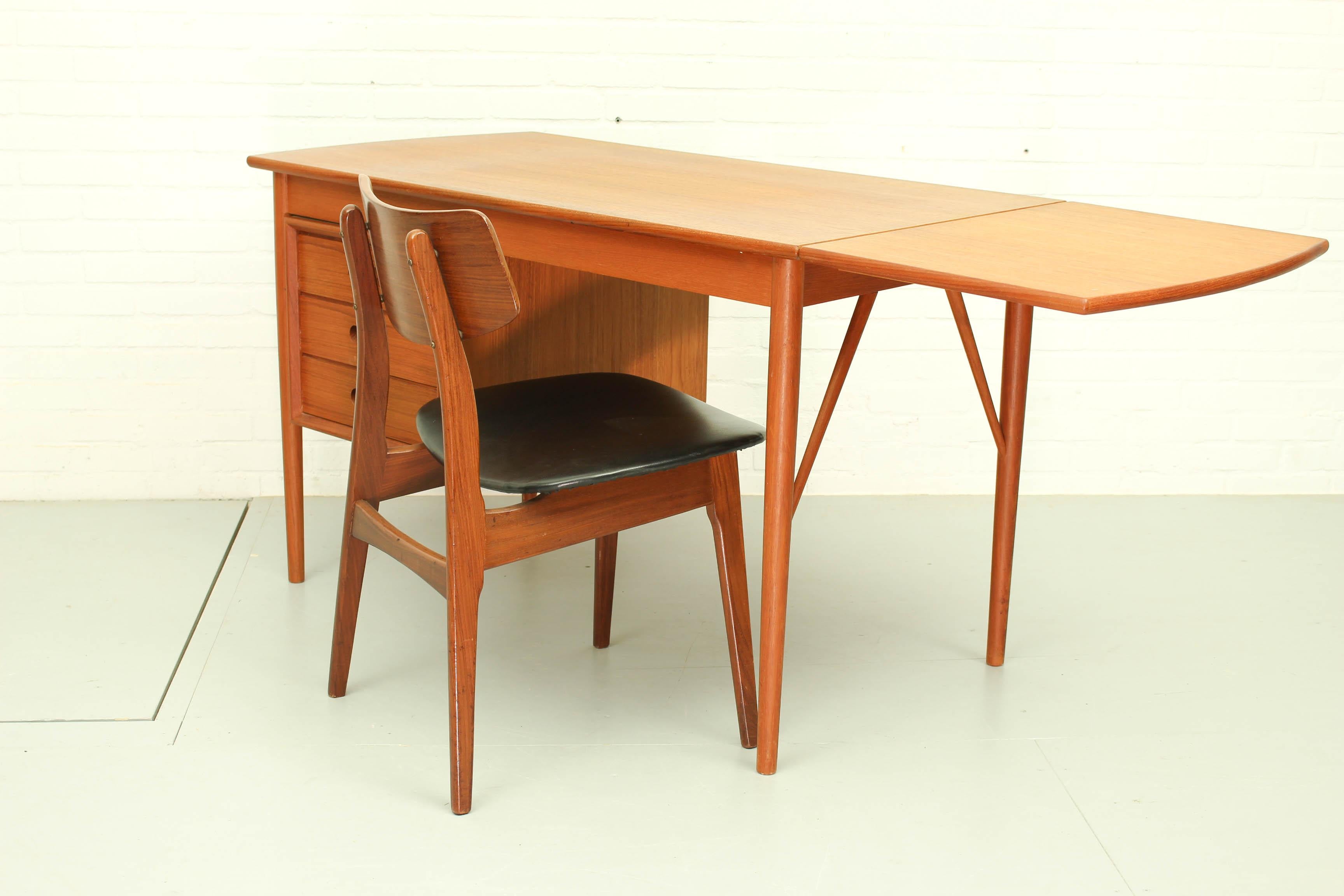 Drop Leaf Desk by Erik Buch for Oddense Maskinsnedkeri AS, 1960s 3