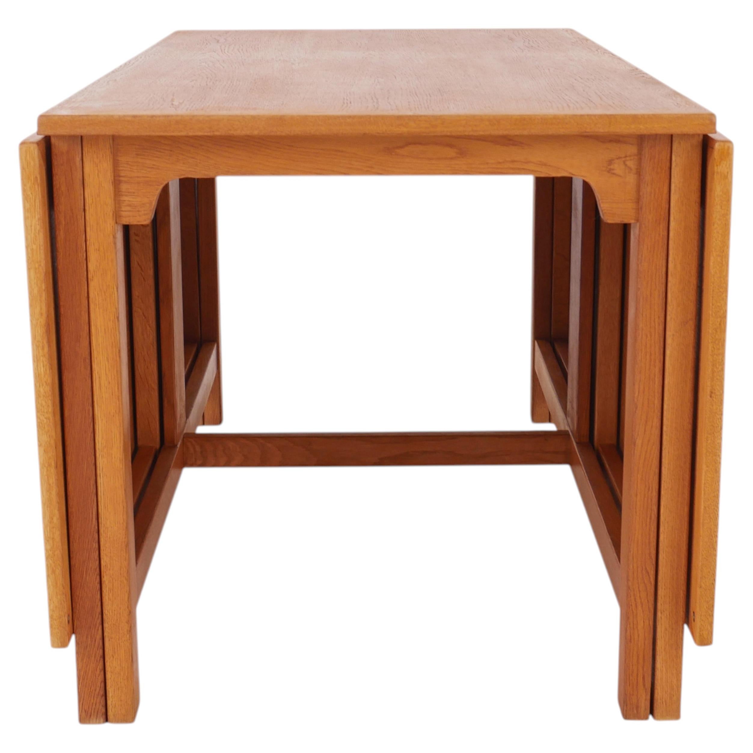 Mesa de comedor y biblioteca con alas abatibles, diseñada por Børge Mogensen para Karl Andersson & Söner