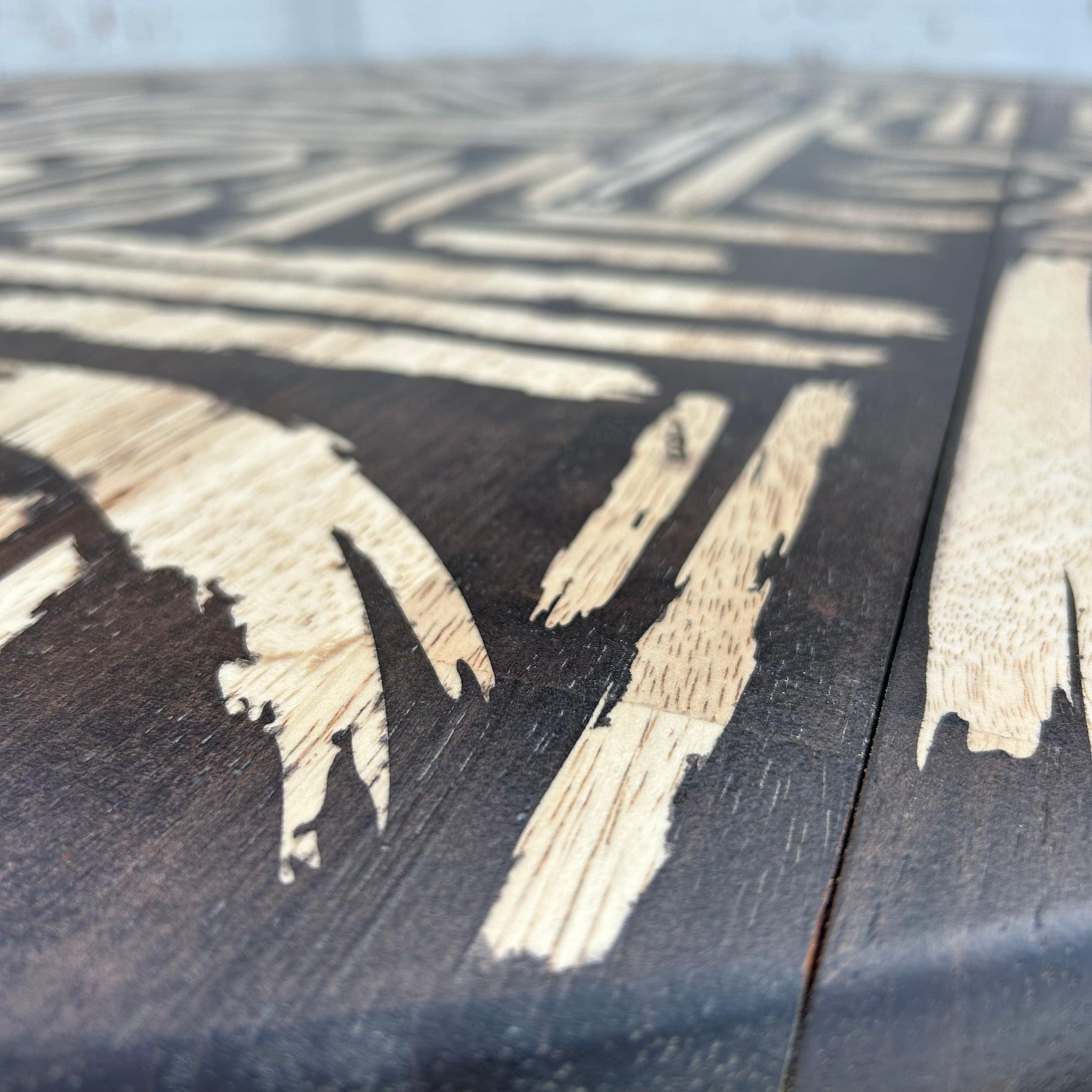 wood burned table top