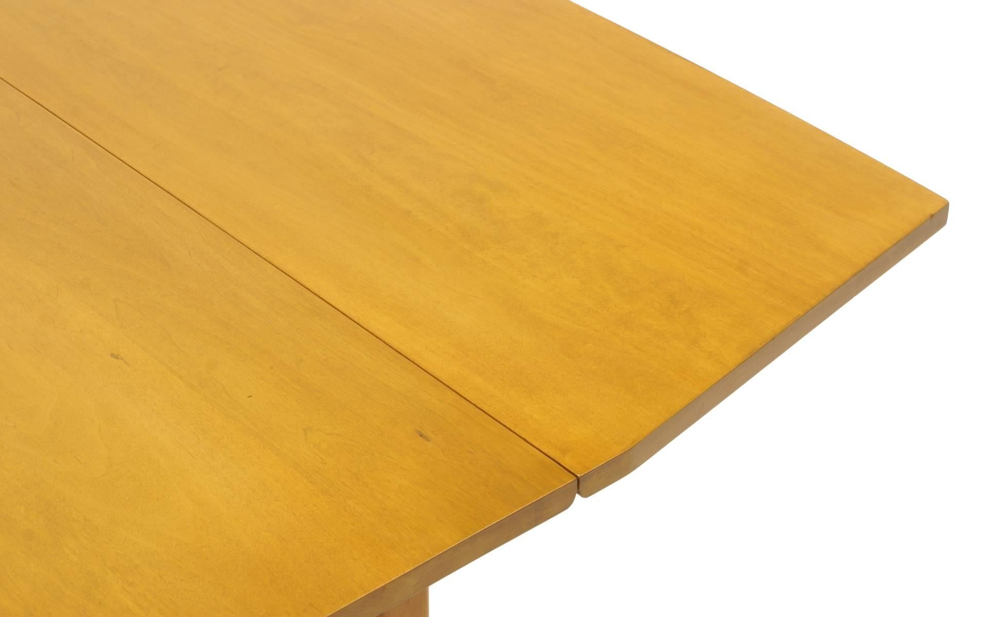 Drop-Leaf Dining Table by Paul McCobb, Expandable with Three Leaves, Solid Maple 5