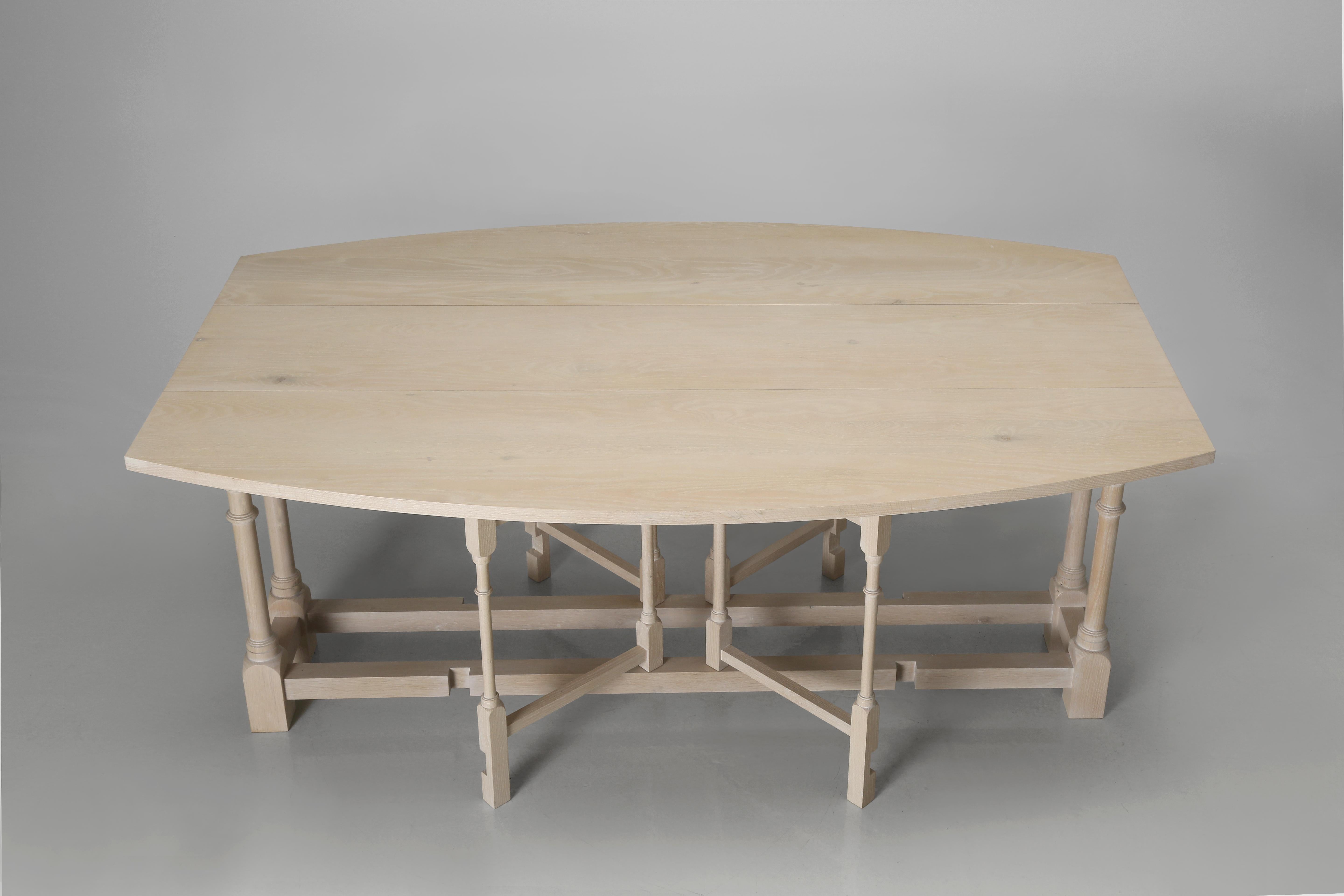 Country Drop-Leaf Dining Table Hand-Made in Chicago Available in any Dimension or Finish For Sale
