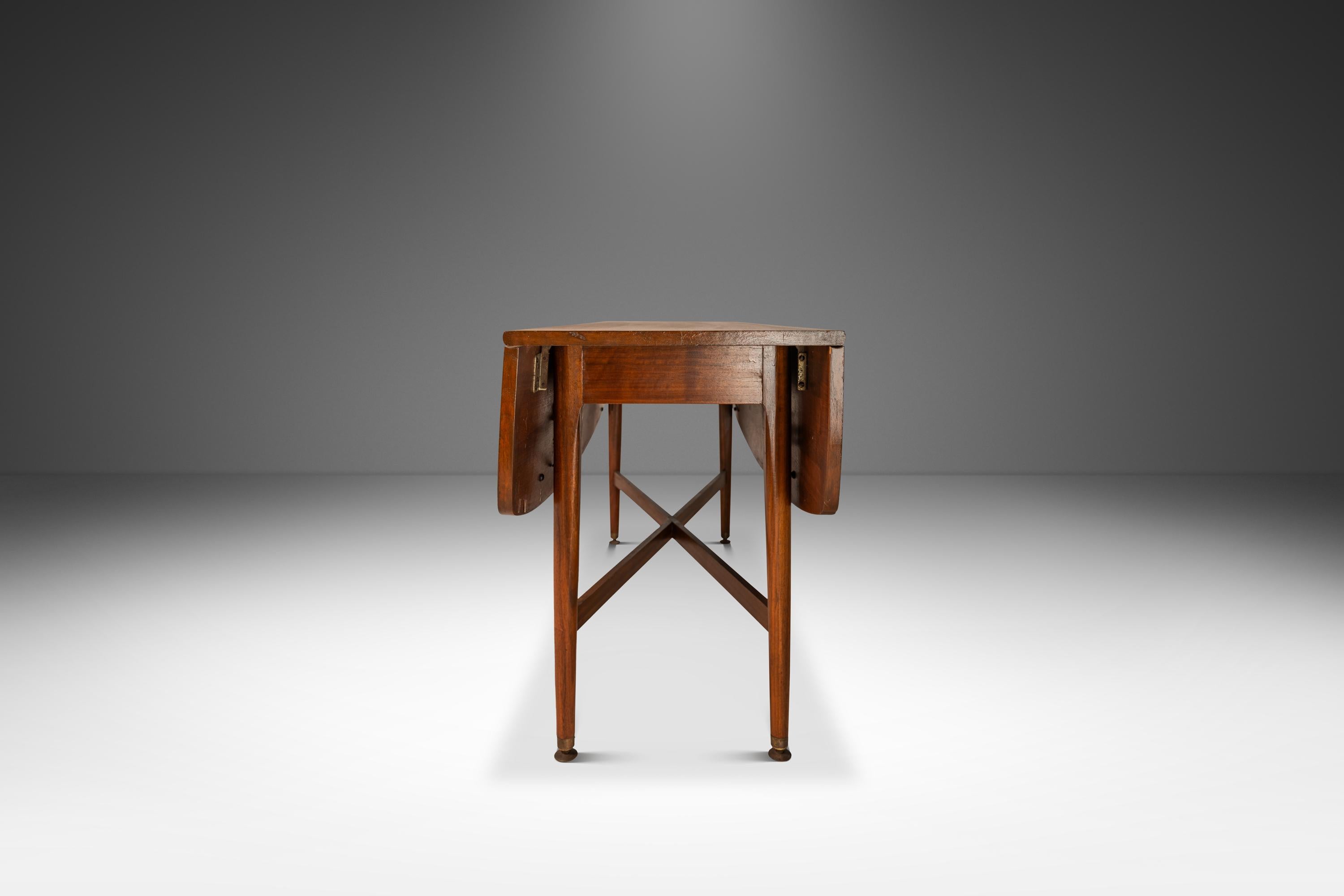 Drop-Leaf Dining Table, Kipp Stewart, Declaration Line, Drexel, USA, c. 1960's In Good Condition For Sale In Deland, FL