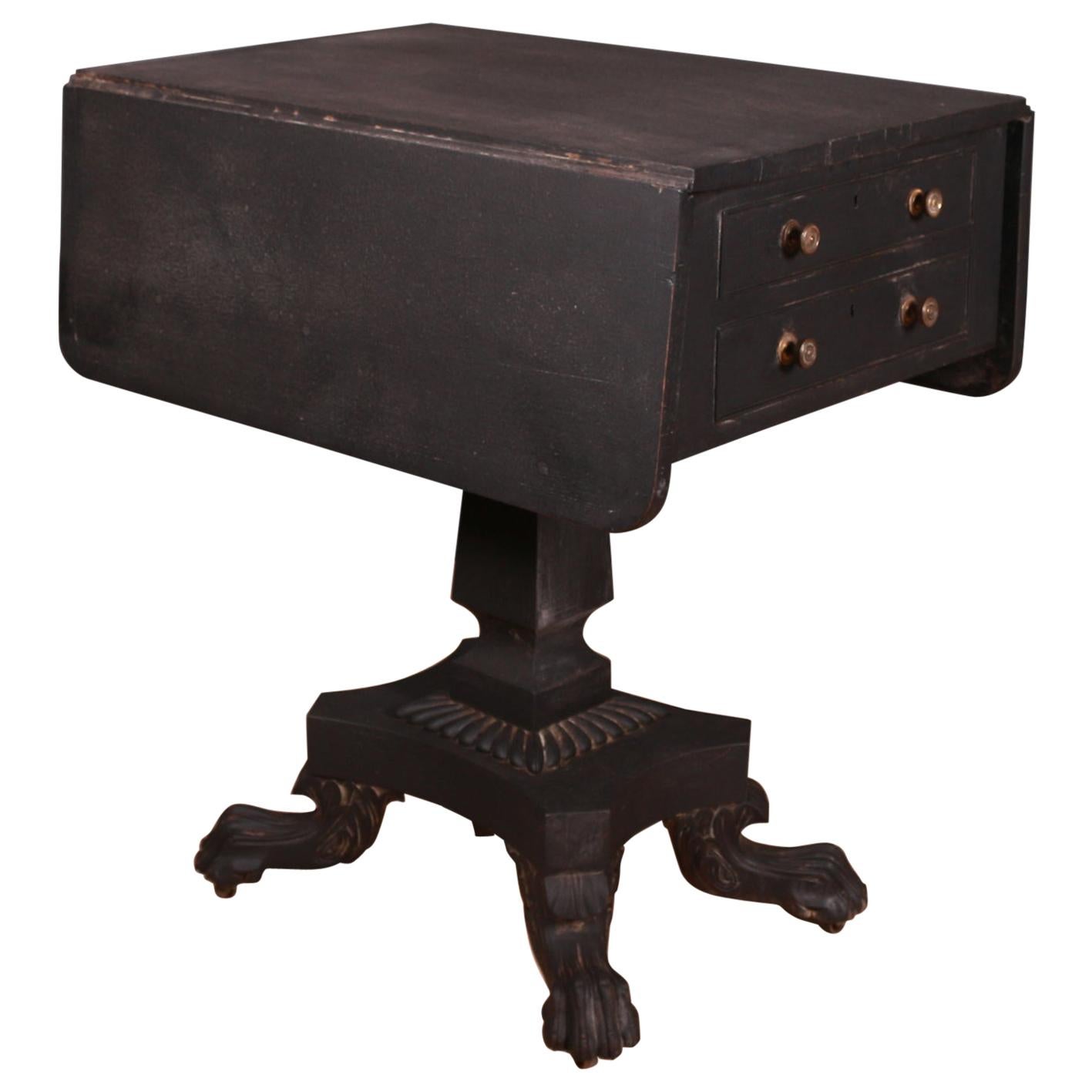 Drop-Leaf Lamp Table For Sale