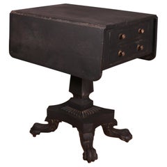 Antique Drop-Leaf Lamp Table