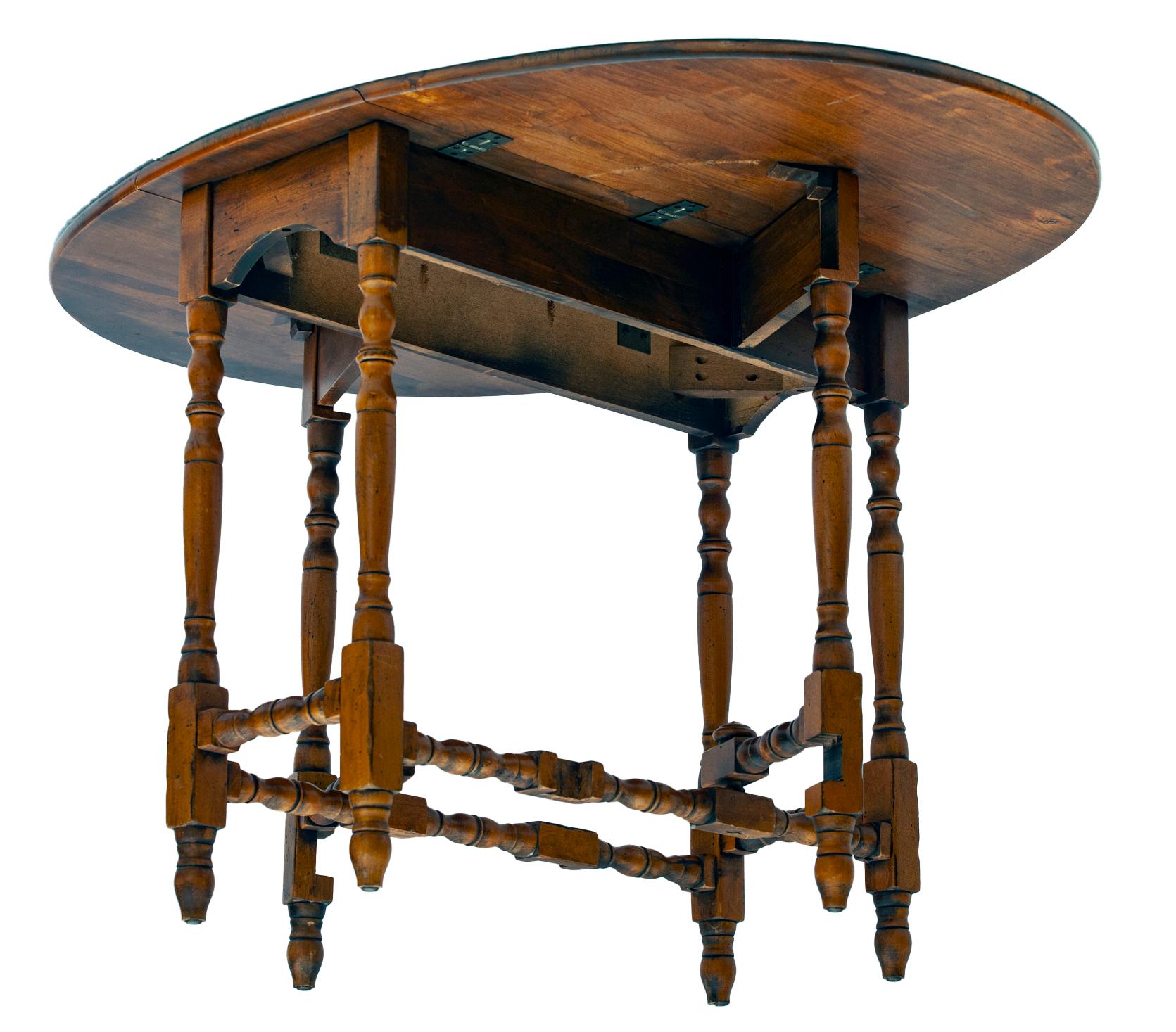 20th Century Drop Leaf Oval Gate Leg Table