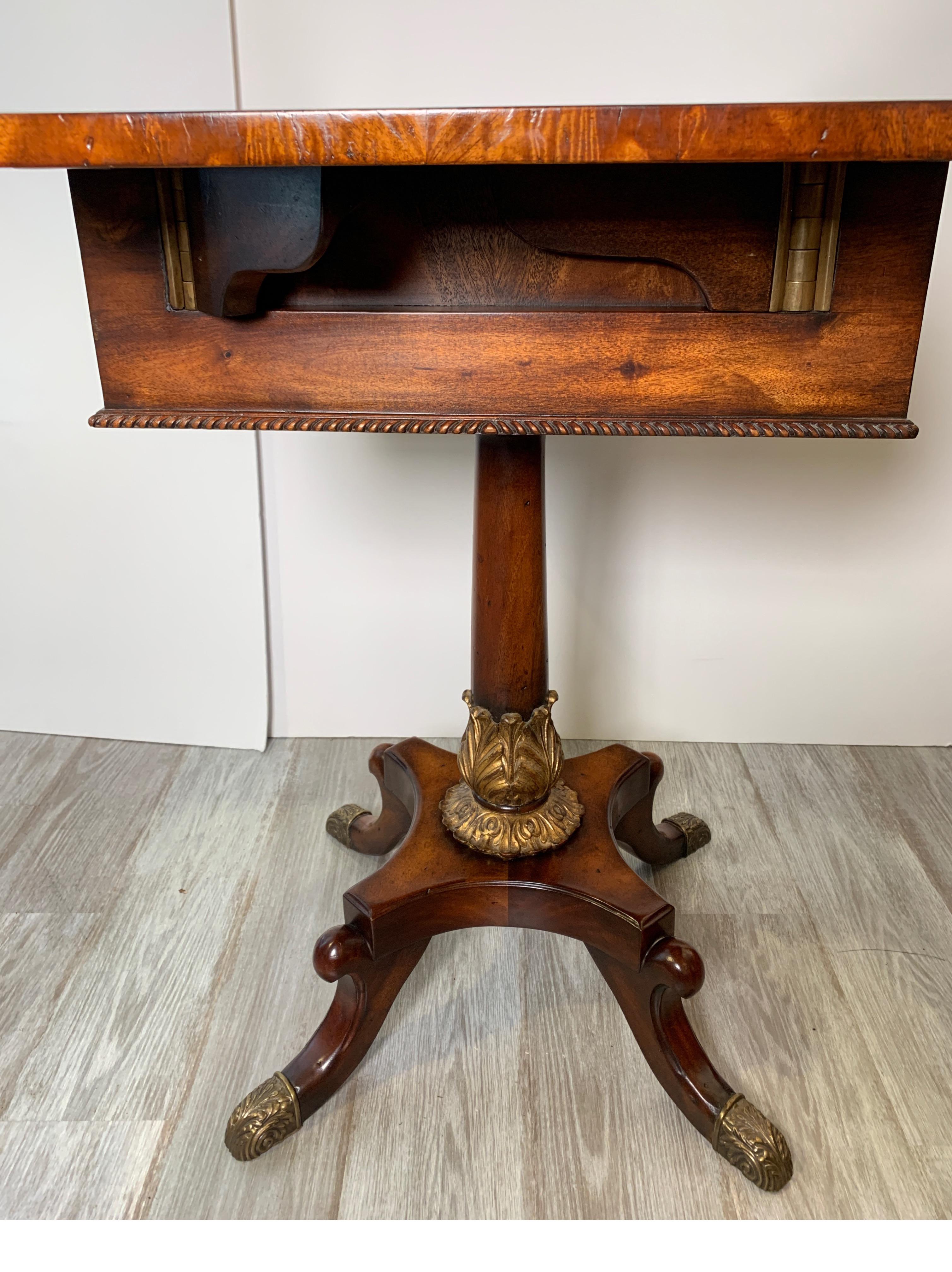 Unknown Drop Leaf Pedestal Table with Drawers by Theodore Alexander