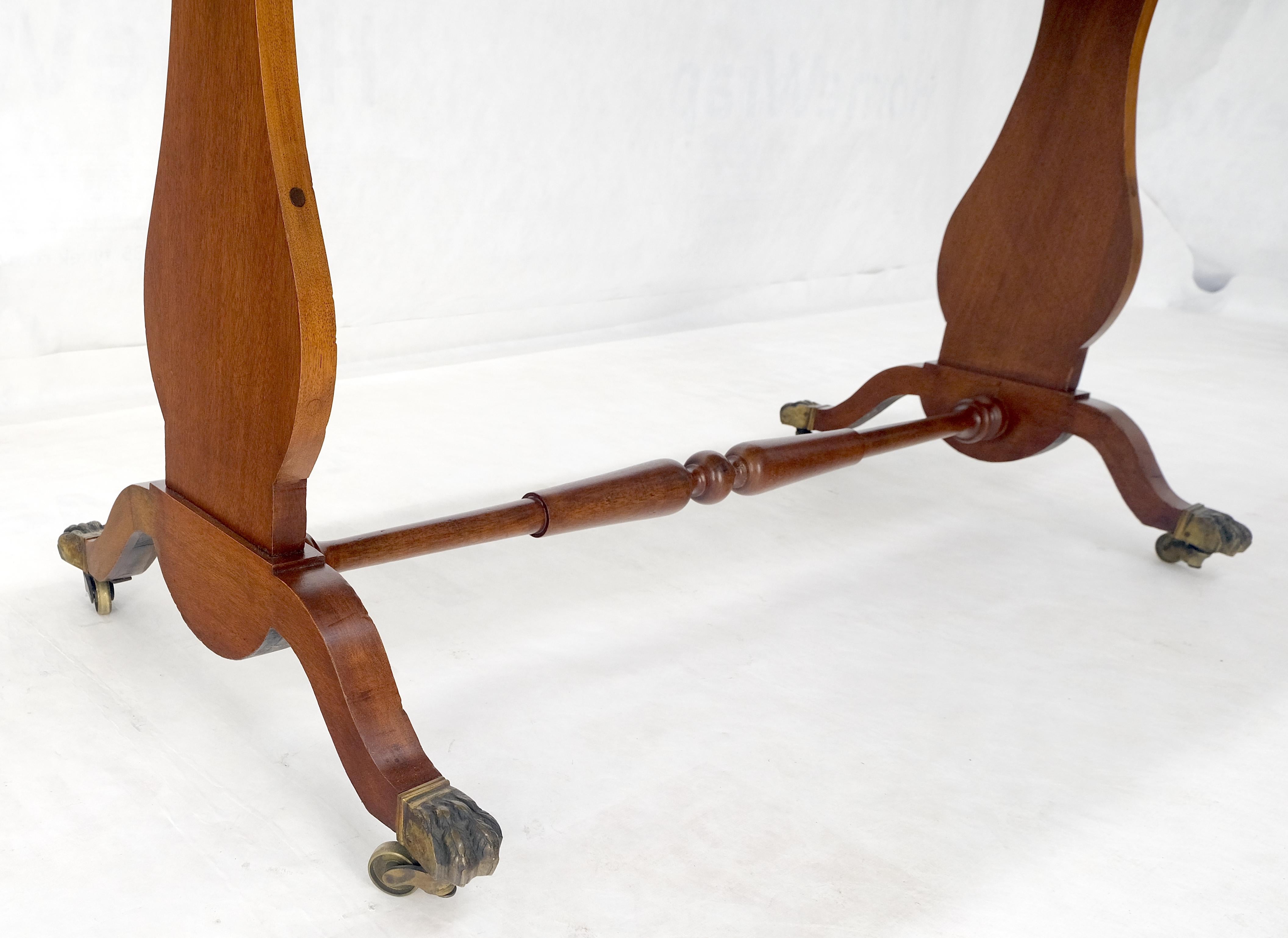 Drop Leaf Sides Dovetail Drawers Banded Inlaid Top Console Writing Library Table For Sale 2