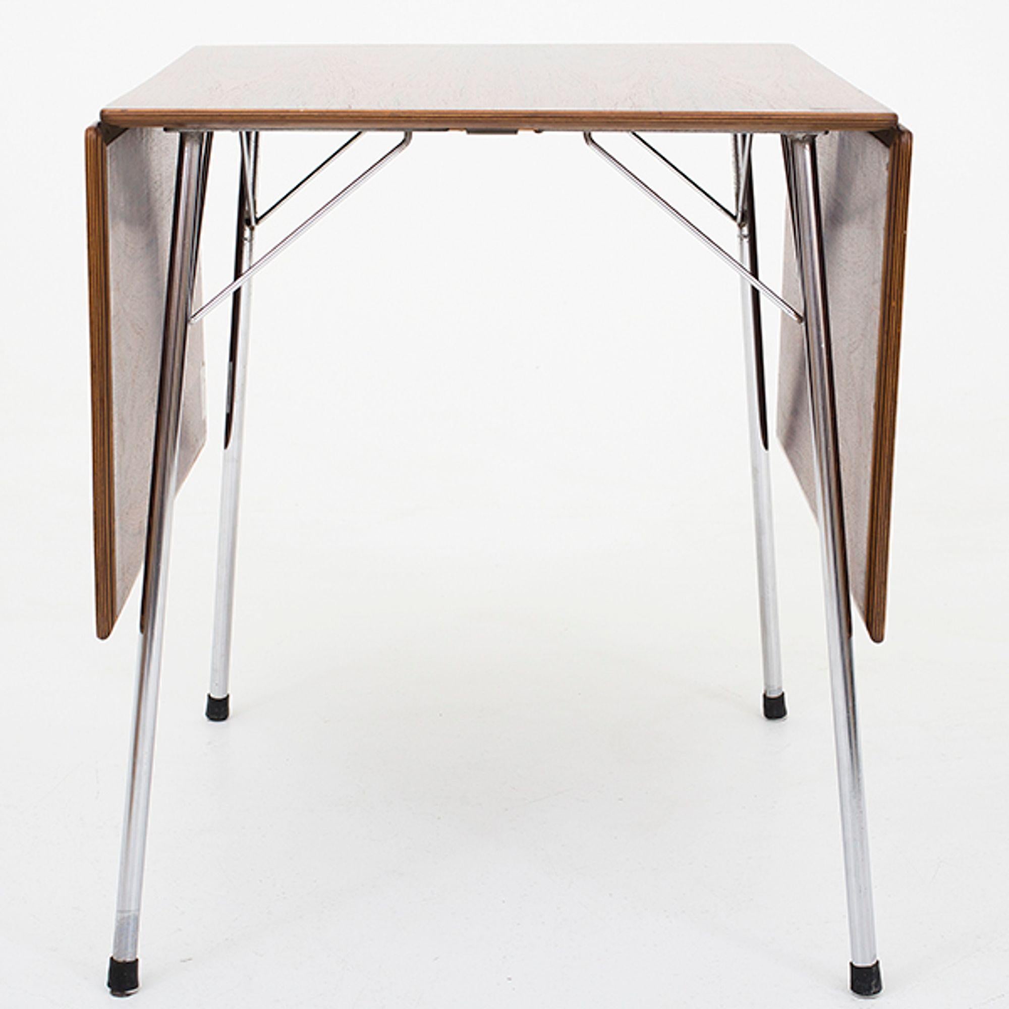 Patinated Drop Leaf Table by Arne Jacobsen For Sale