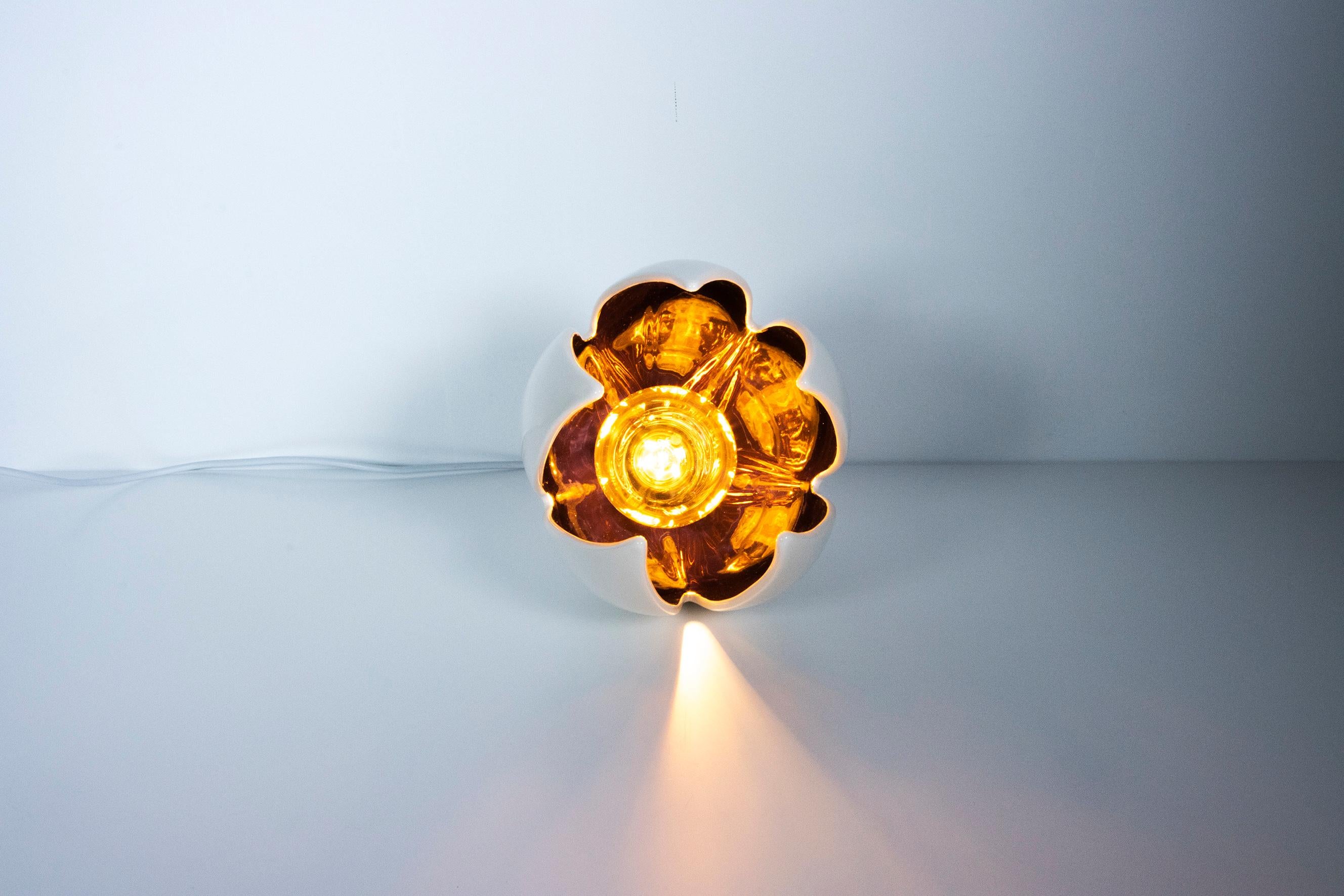 Vernissé Lampe à suspension blanc éclatant / cuivre lustré - lampe PENDANT en vente