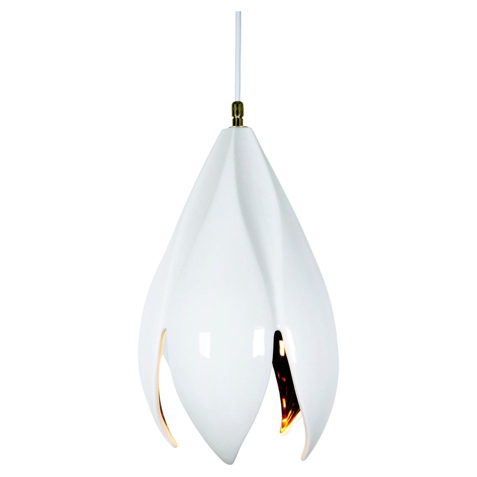 Lampe à suspension blanc éclatant / cuivre lustré - lampe PENDANT en vente