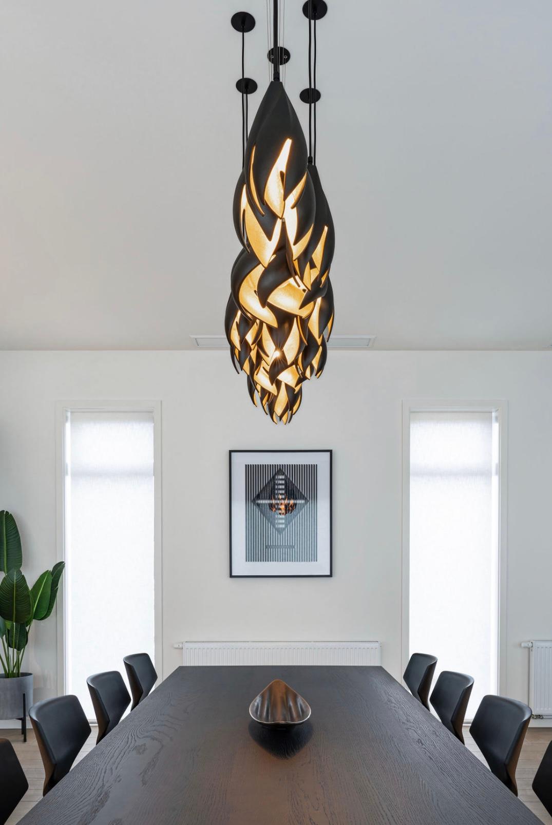New Zealand Drop Light - Matte Black / Copper Lustre - Pendant Light For Sale