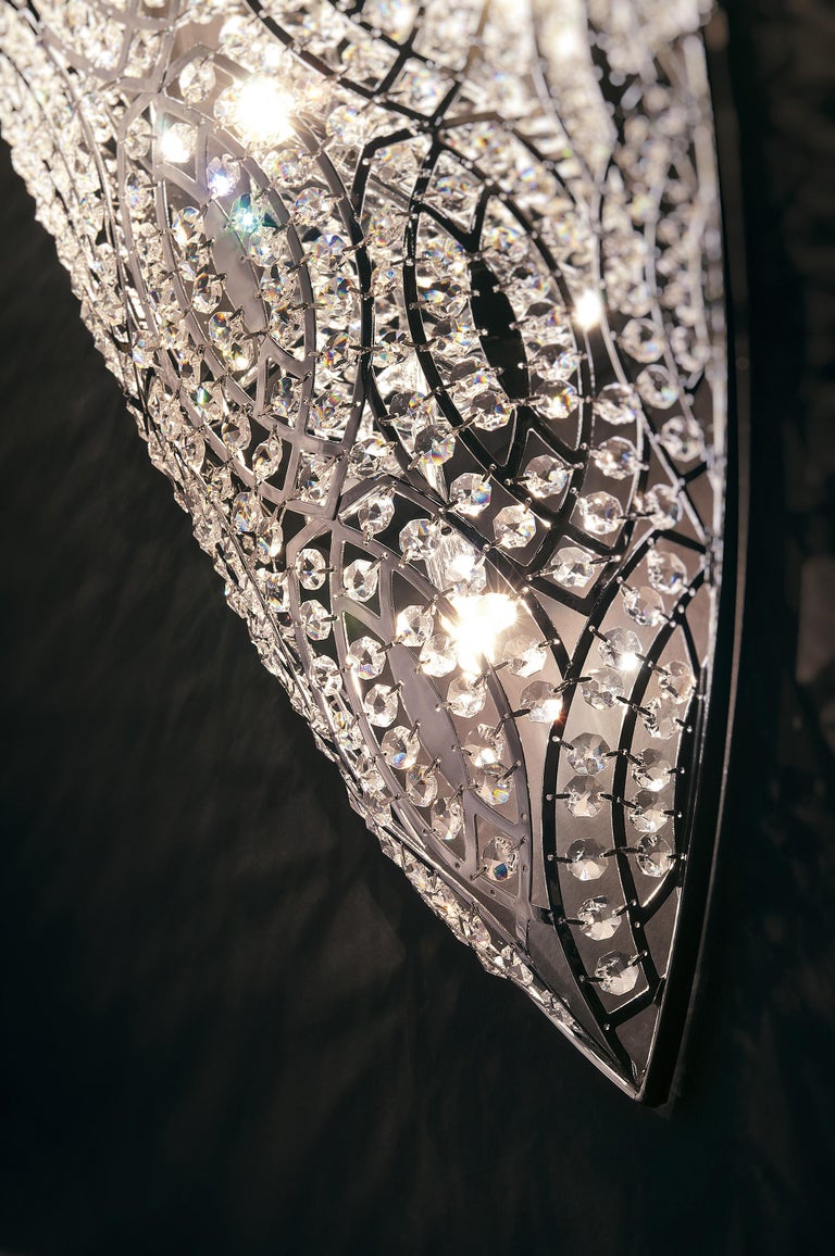 Drop Medium Wall Lamp, Chrome Finish, Arabesque Style, Italy For Sale