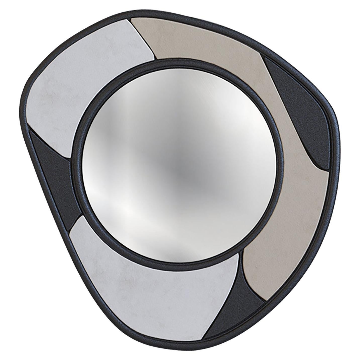 Drop Mirror Stone Effect Lacquered Small by Hermhaus For Sale
