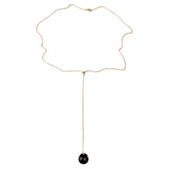 Drop Necklace Black Enamel Diamond Star Gold Plated Silver J Dauphin