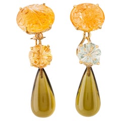 Drop of Honey Earrings in Solid 10K Yellow Gold