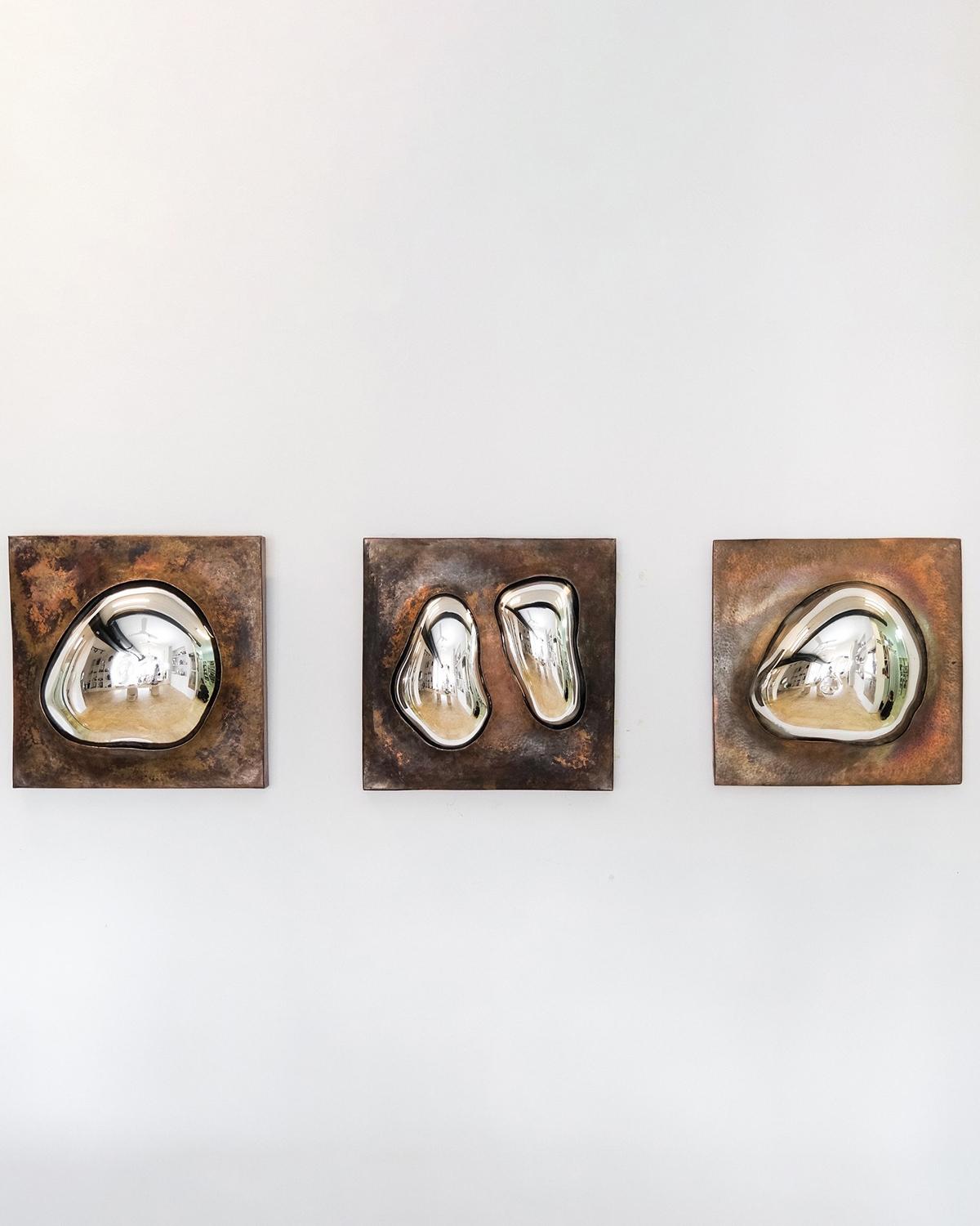 XXI secolo e contemporaneo Specchio Drop of Silver on Copper II di Homa in vendita