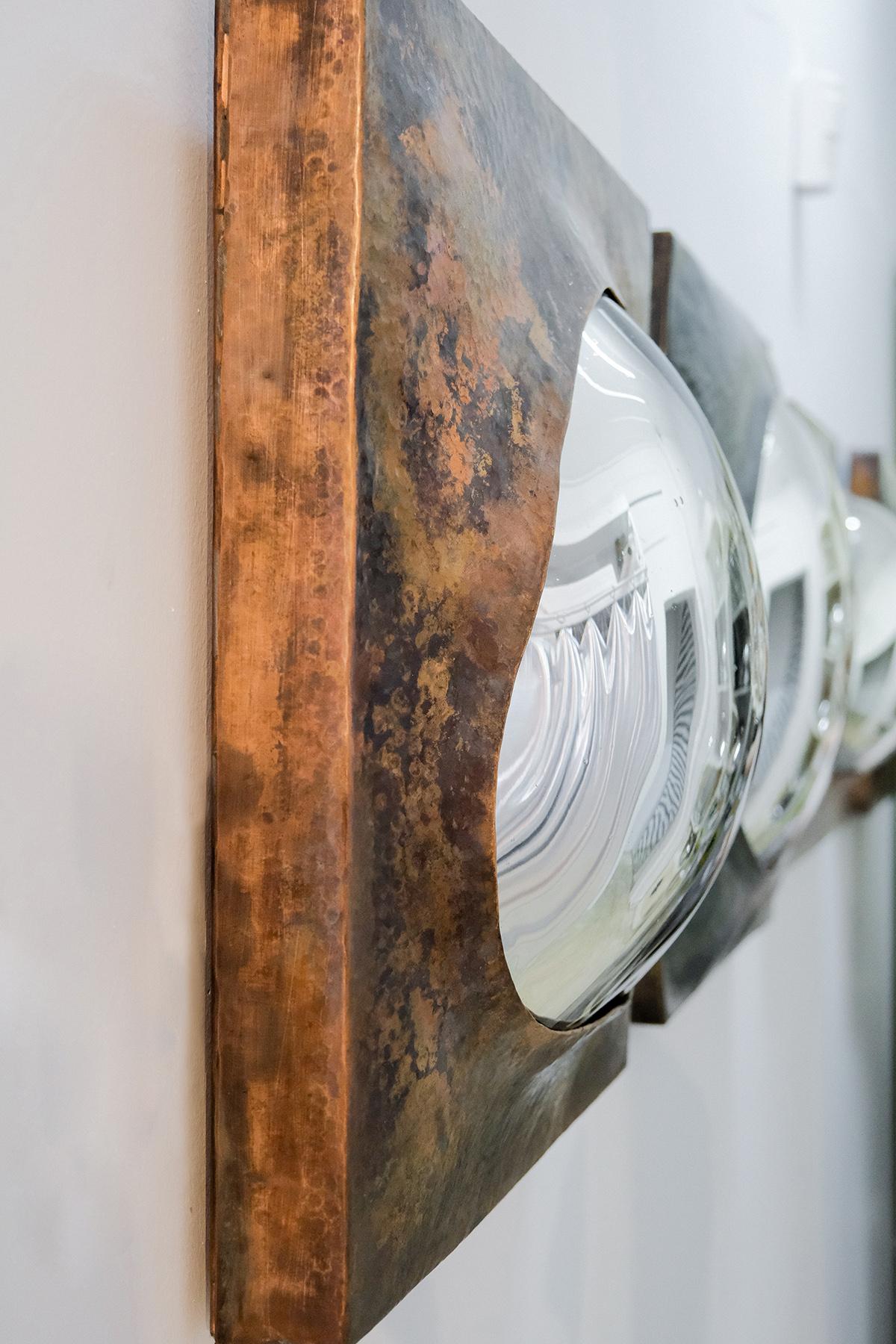 Postmoderne Miroir Drop of Silver on Copper III par Homa en vente