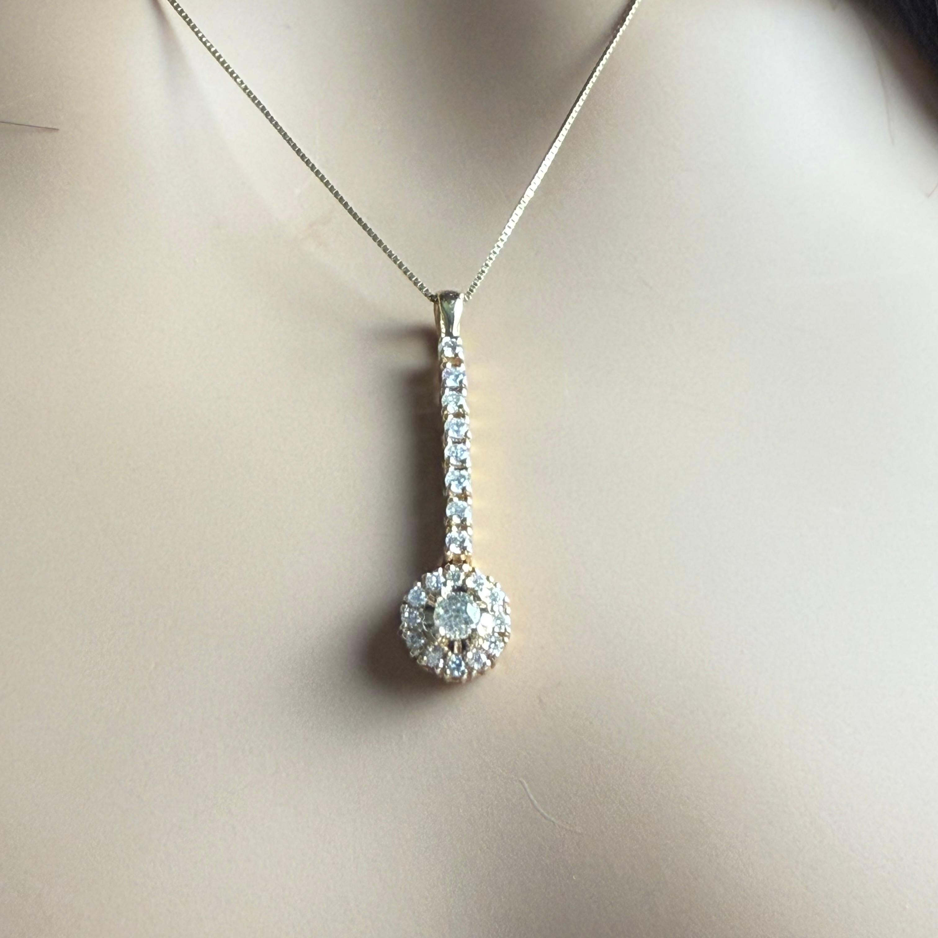 Moderne Collier pendentif goutte en or 14K avec Crown of Light Articulé de 0,55 diamant en vente
