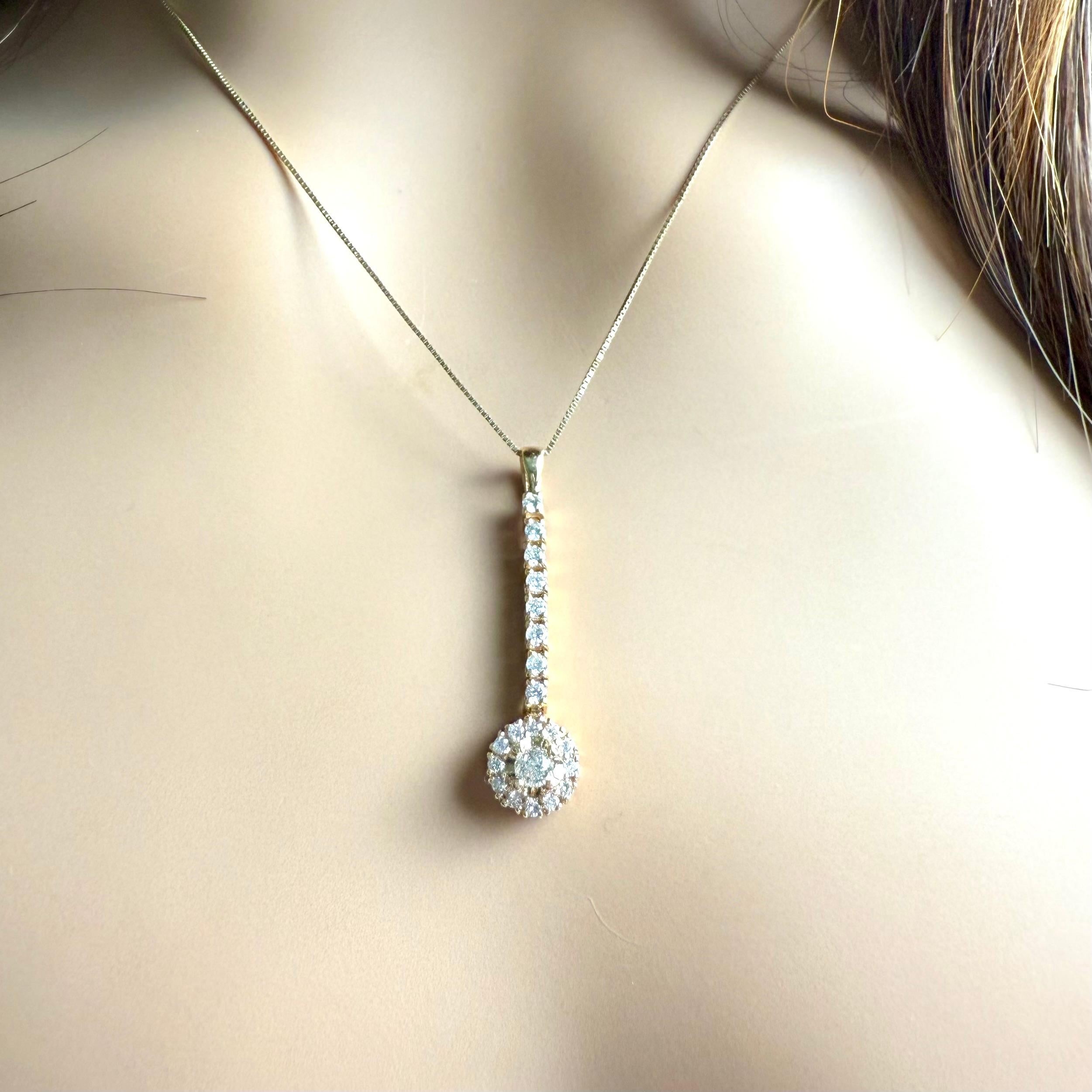 Collier pendentif goutte en or 14K avec Crown of Light Articulé de 0,55 diamant Bon état - En vente à New York, NY
